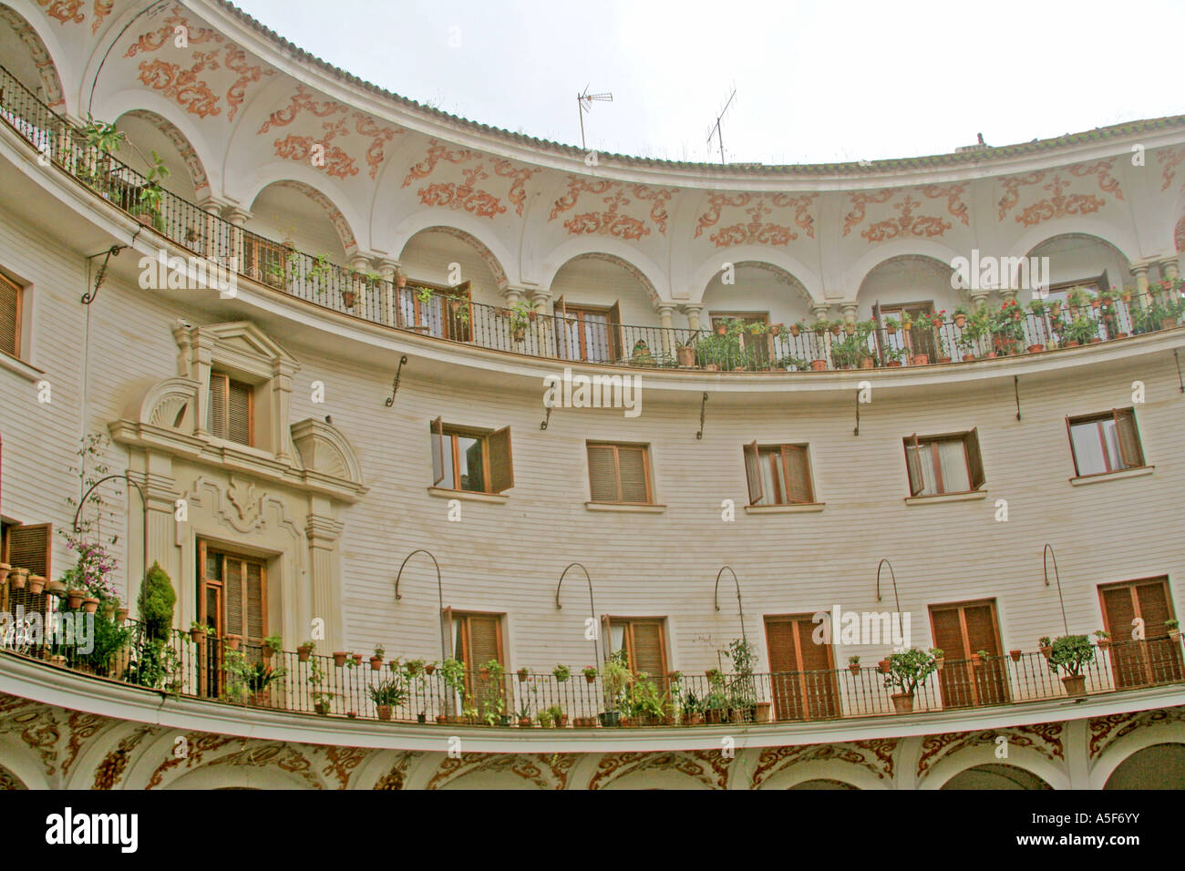 Cabildo cortile quadrato Siviglia Andalusia Spagna Foto Stock