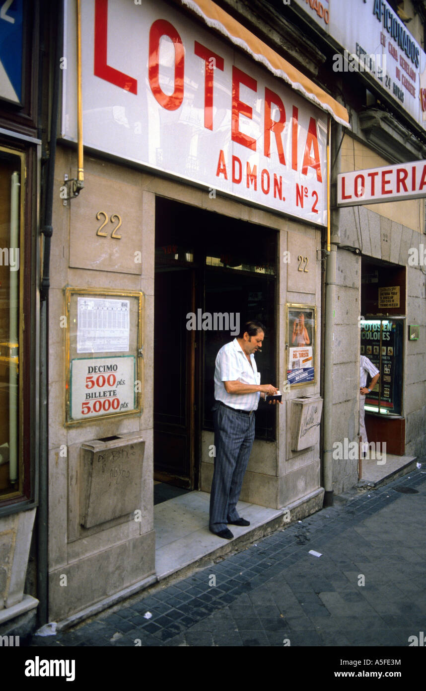 La Loteria ufficio a Madrid Spagna Foto Stock
