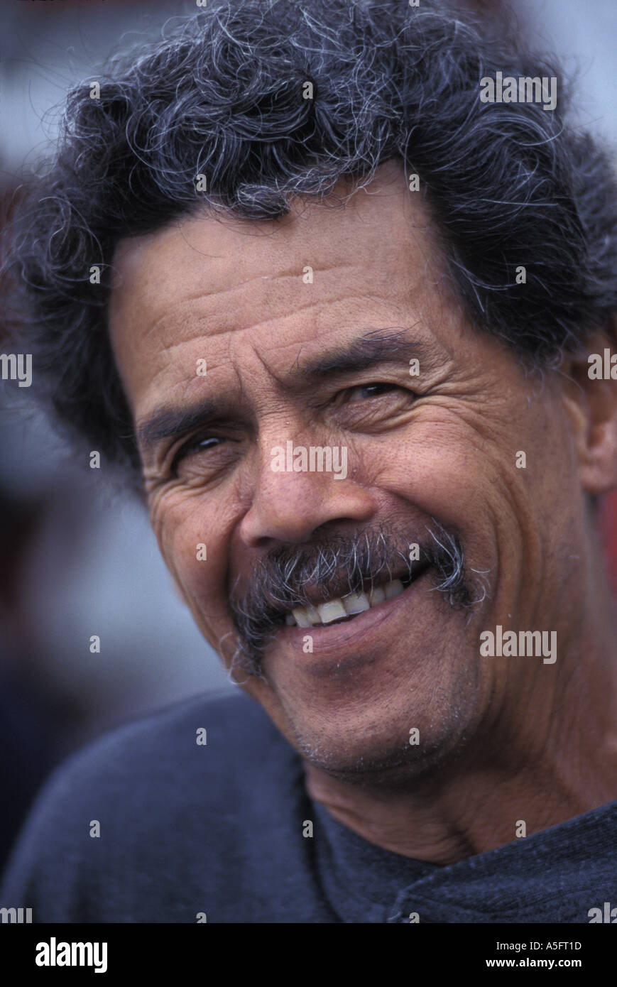Nuova Zelanda Isola del Nord signor Julian Rangiuia funziona in alto a Queen Street Market di Auckland Foto Stock