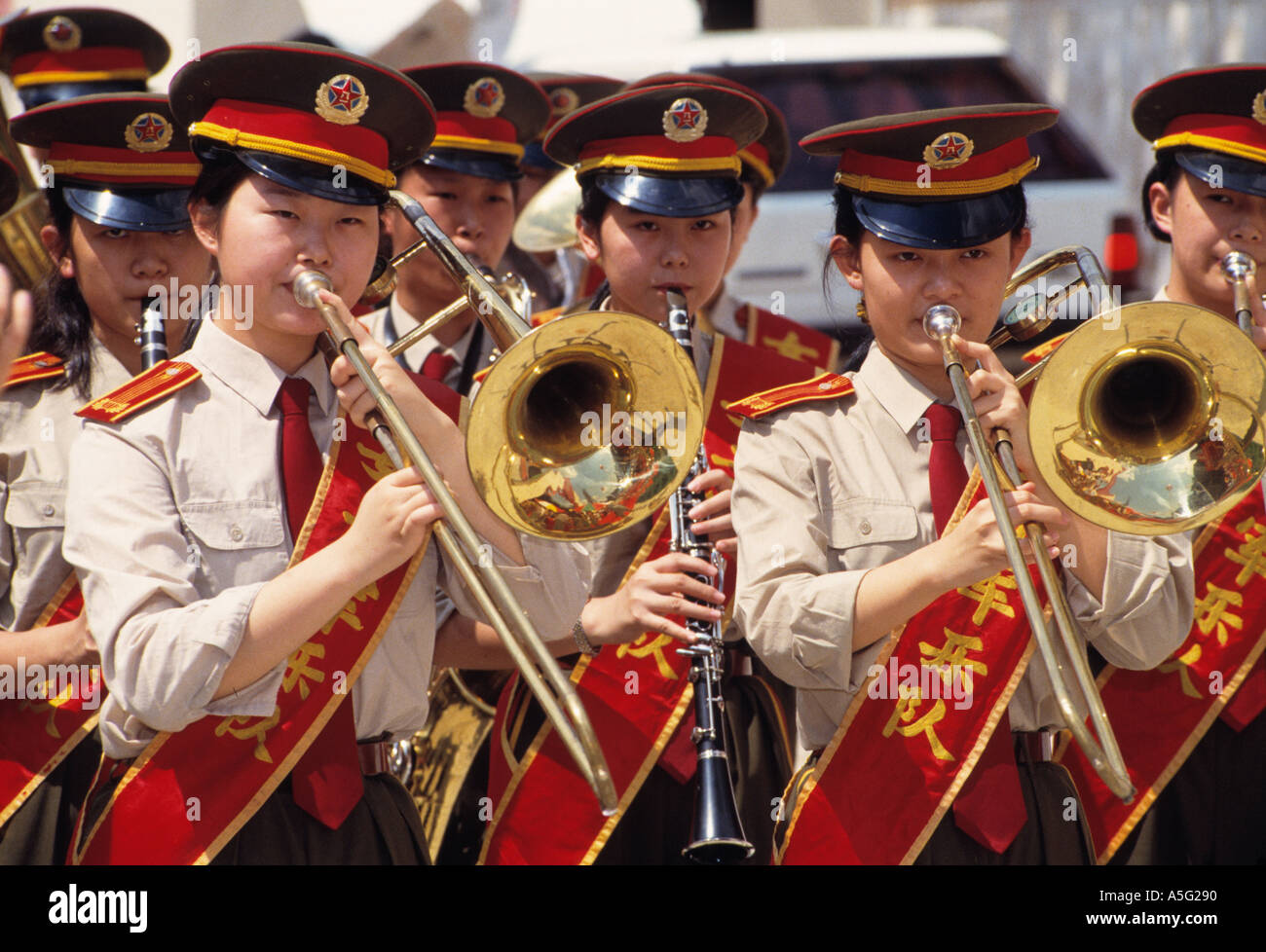 Banda di ottoni piazza Tianammenthe Cina Foto Stock