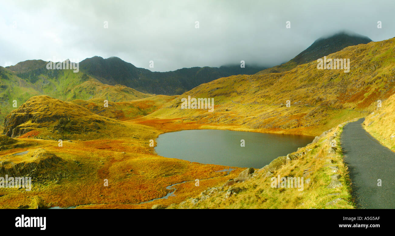 Snowdon trail Parco Nazionale di Snowdonia Gwyned North Wales UK Europa Foto Stock