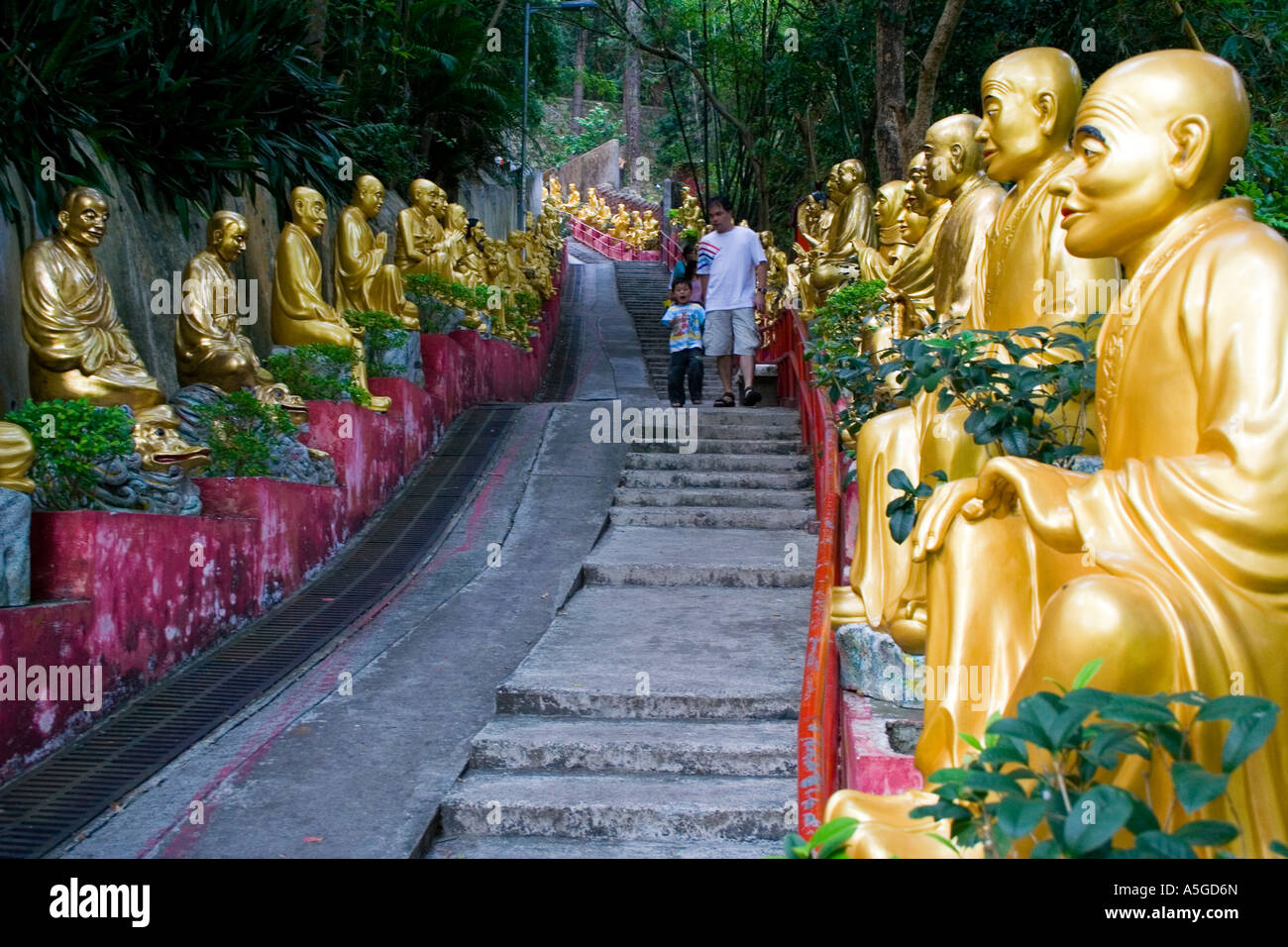 Diecimila Diecimila Buddha Monastero Shatin Hong Kong Cina Foto Stock