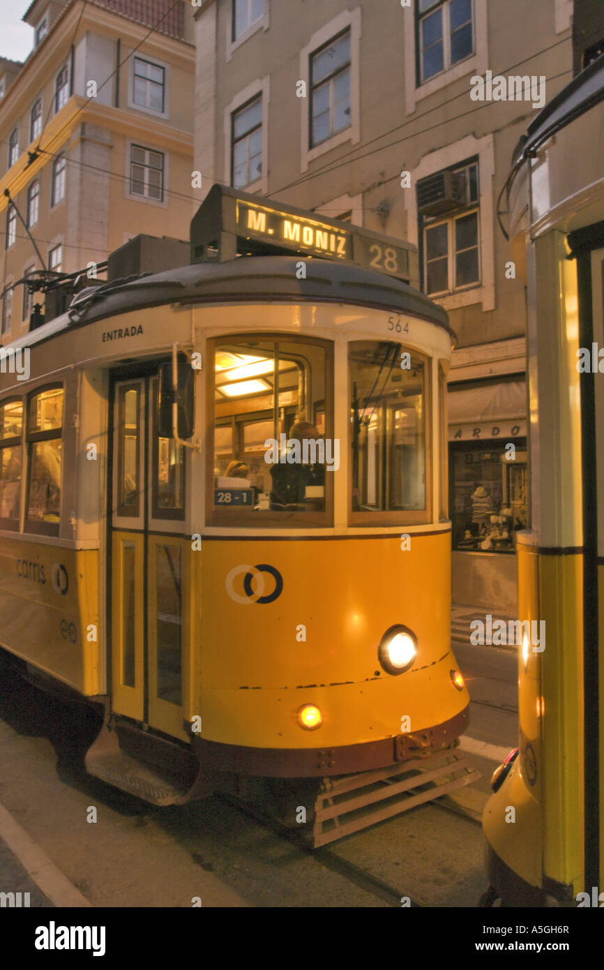 Tram, linea 28, Portogallo Lisbona, Lisbona Foto Stock
