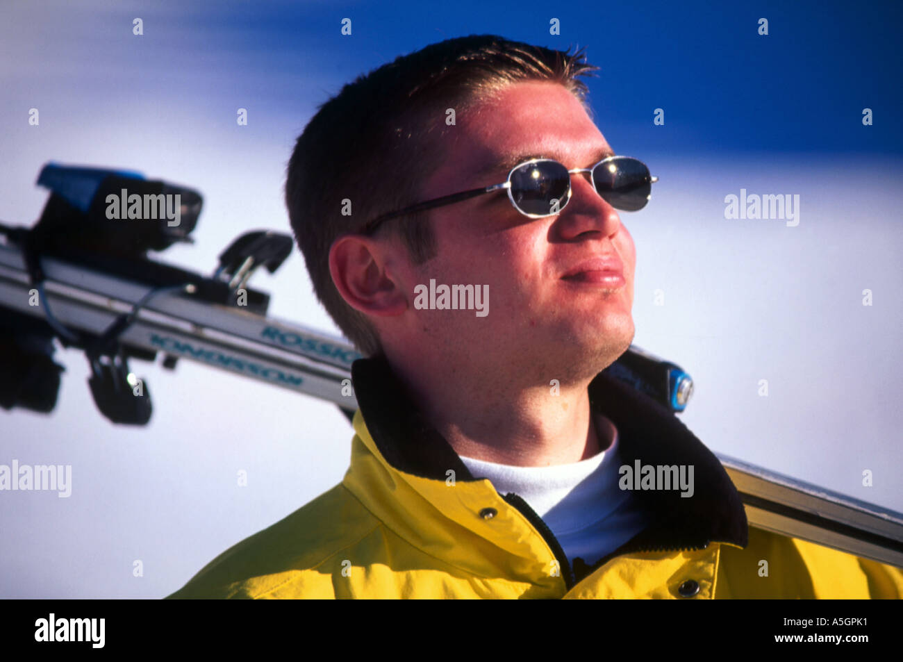 Sciatore Alpino Francese Foto Stock