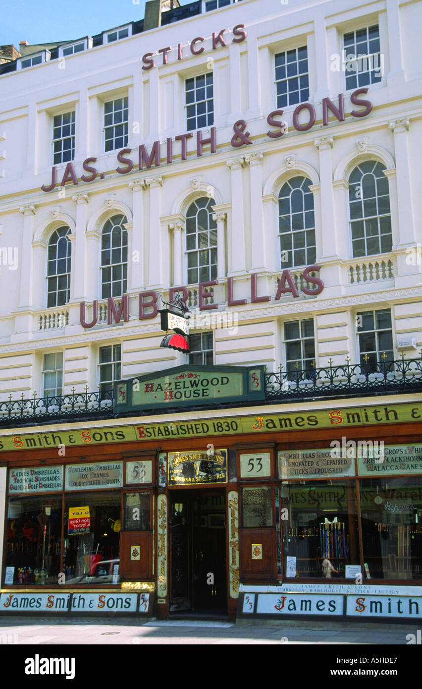 James Smith and Sons ombrello e bastone shop New Oxford Street London Inghilterra England Foto Stock