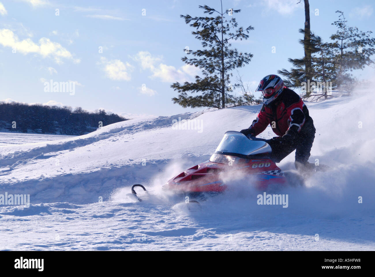 Inverno sport outdoor in motoslitta attività Foto Stock