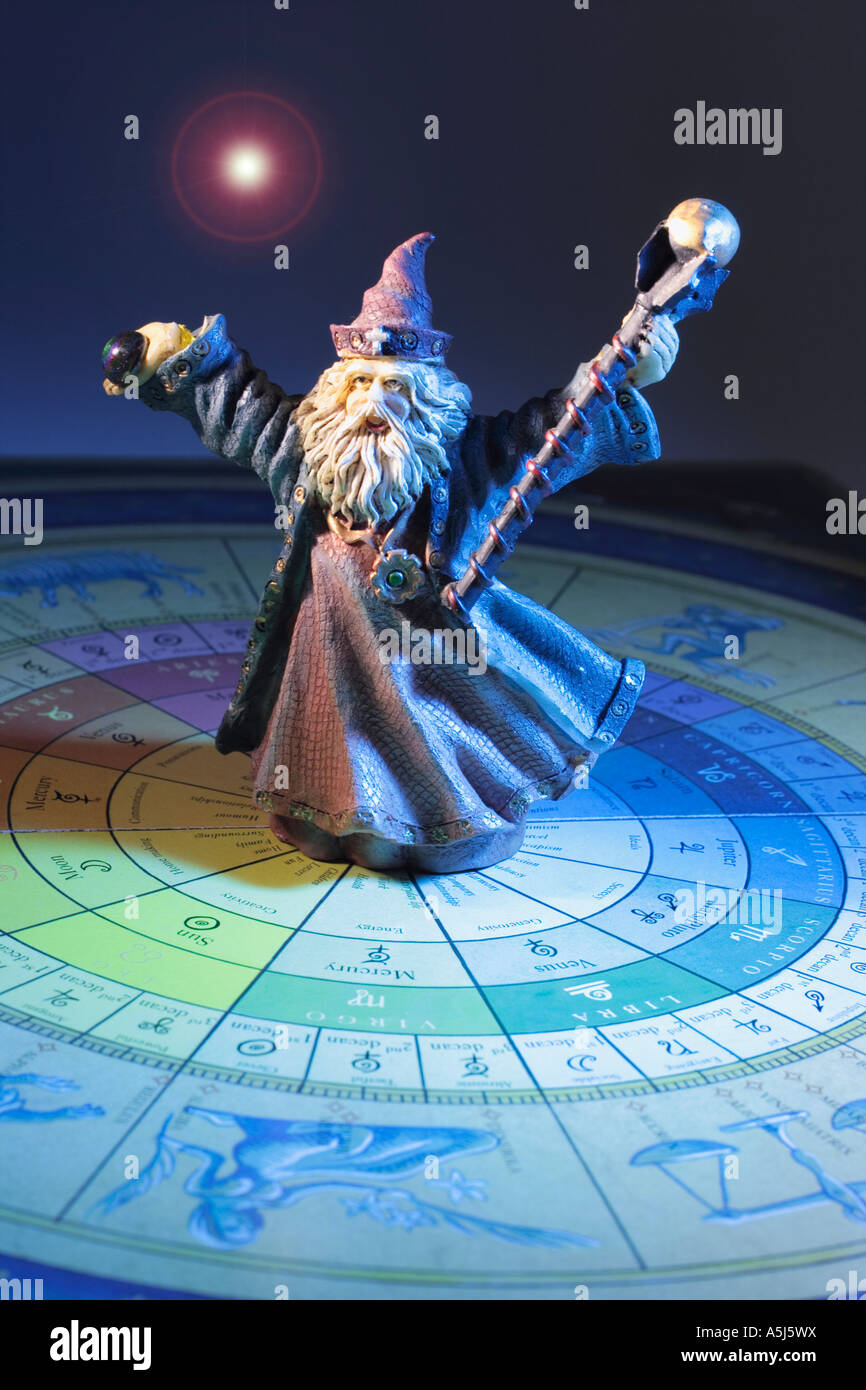 Figurina guidata sulla scheda di Tarocchi Foto Stock