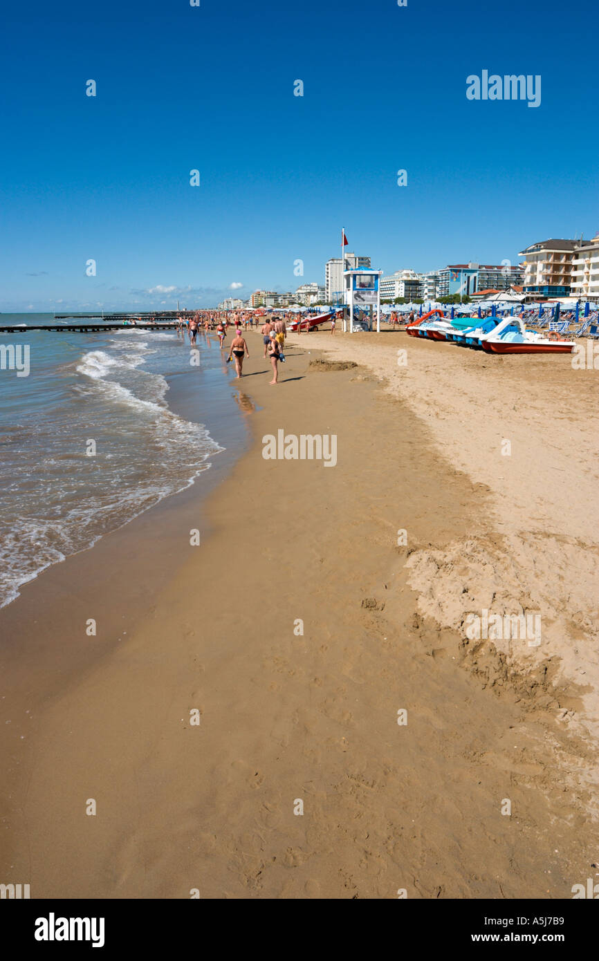 Spiaggia Lido de Jesolo, veneziana Riviera, Italia Foto Stock