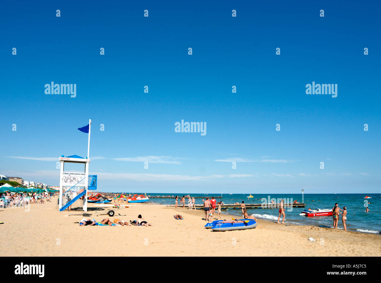 Spiaggia Lido de Jesolo, veneziana Riviera, Italia Foto Stock
