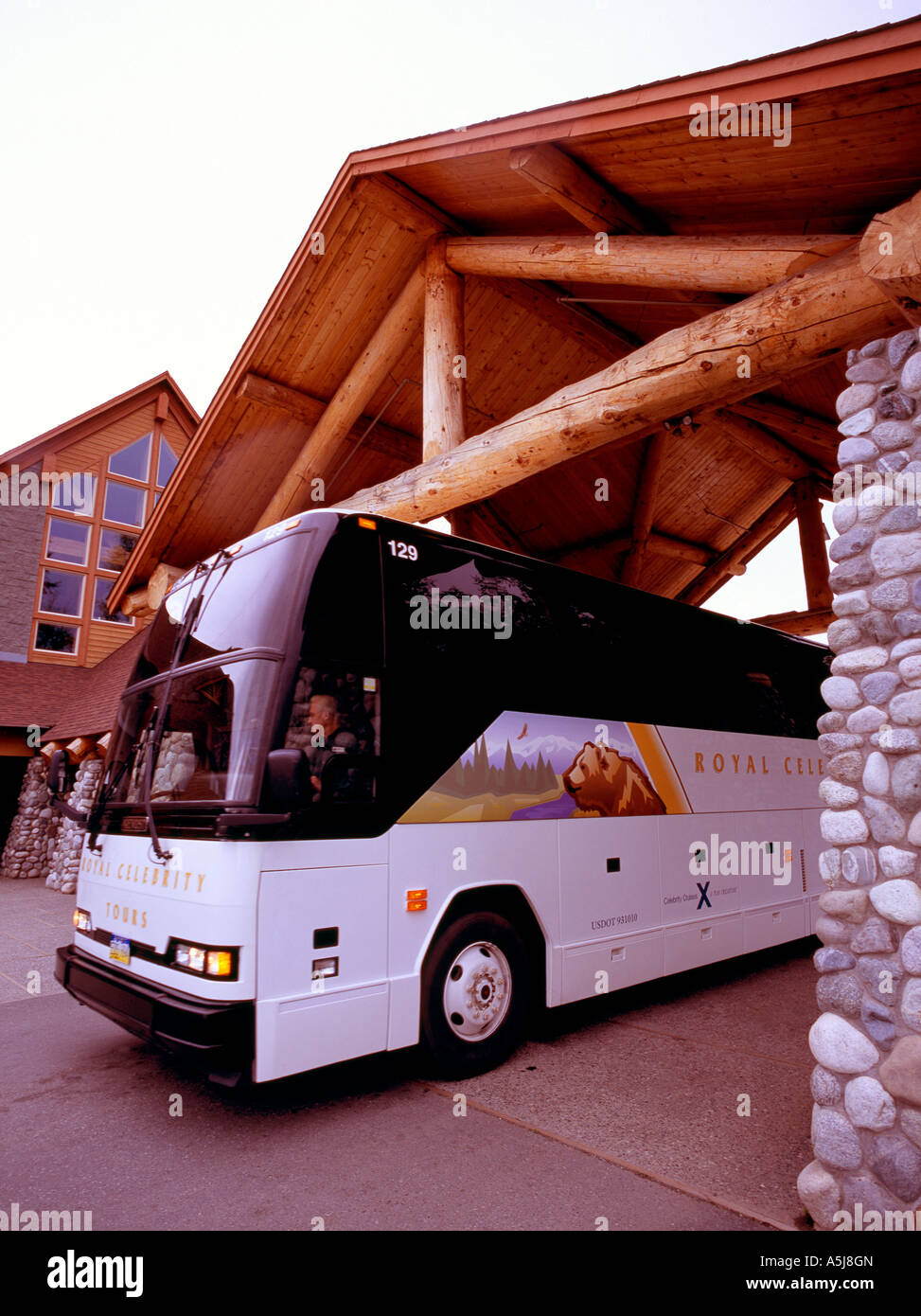 Gita in autobus a Talkeetna Alaskan Lodge Foto Stock
