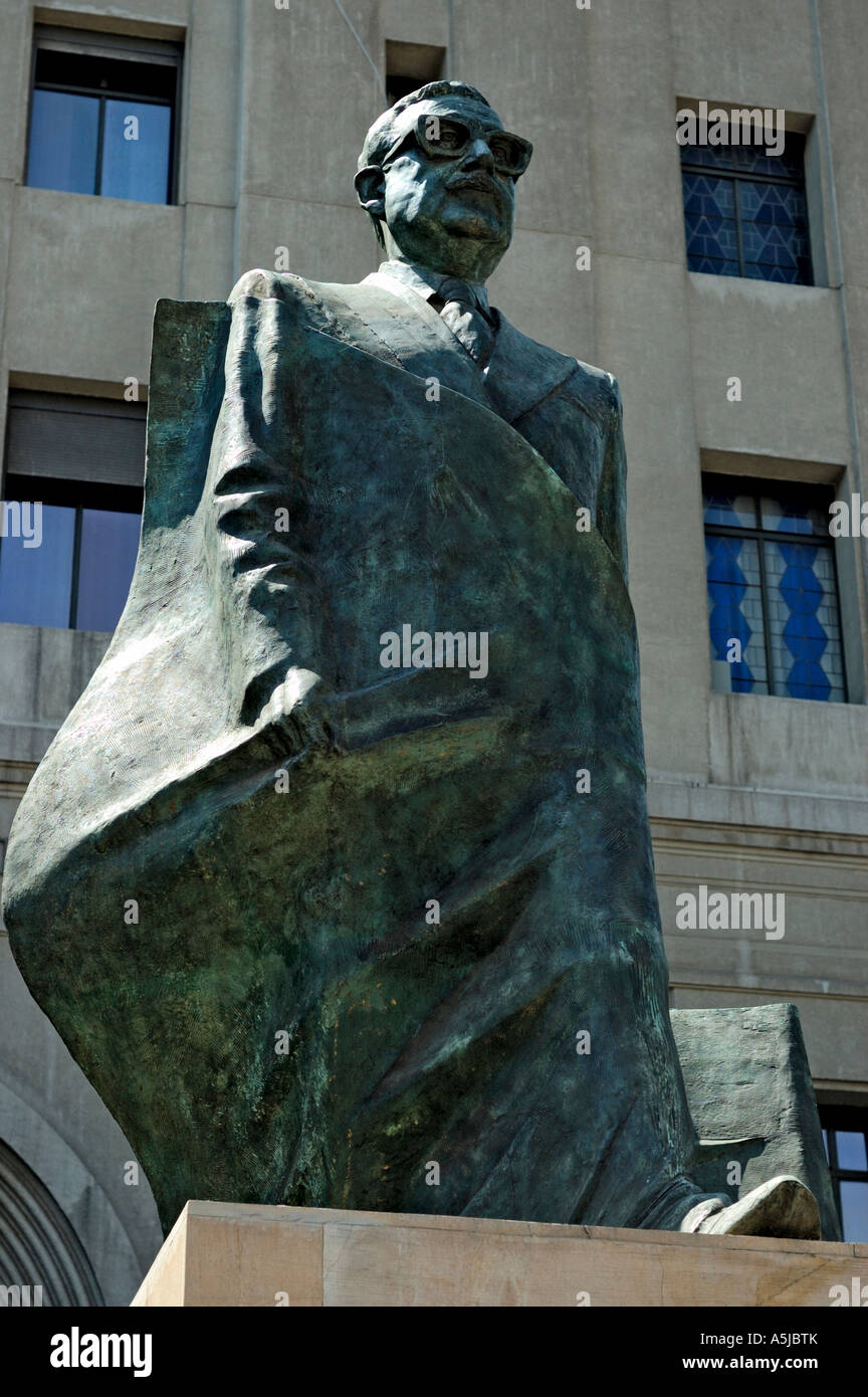 Statua di Salvador Allende Santiago del Cile Foto Stock