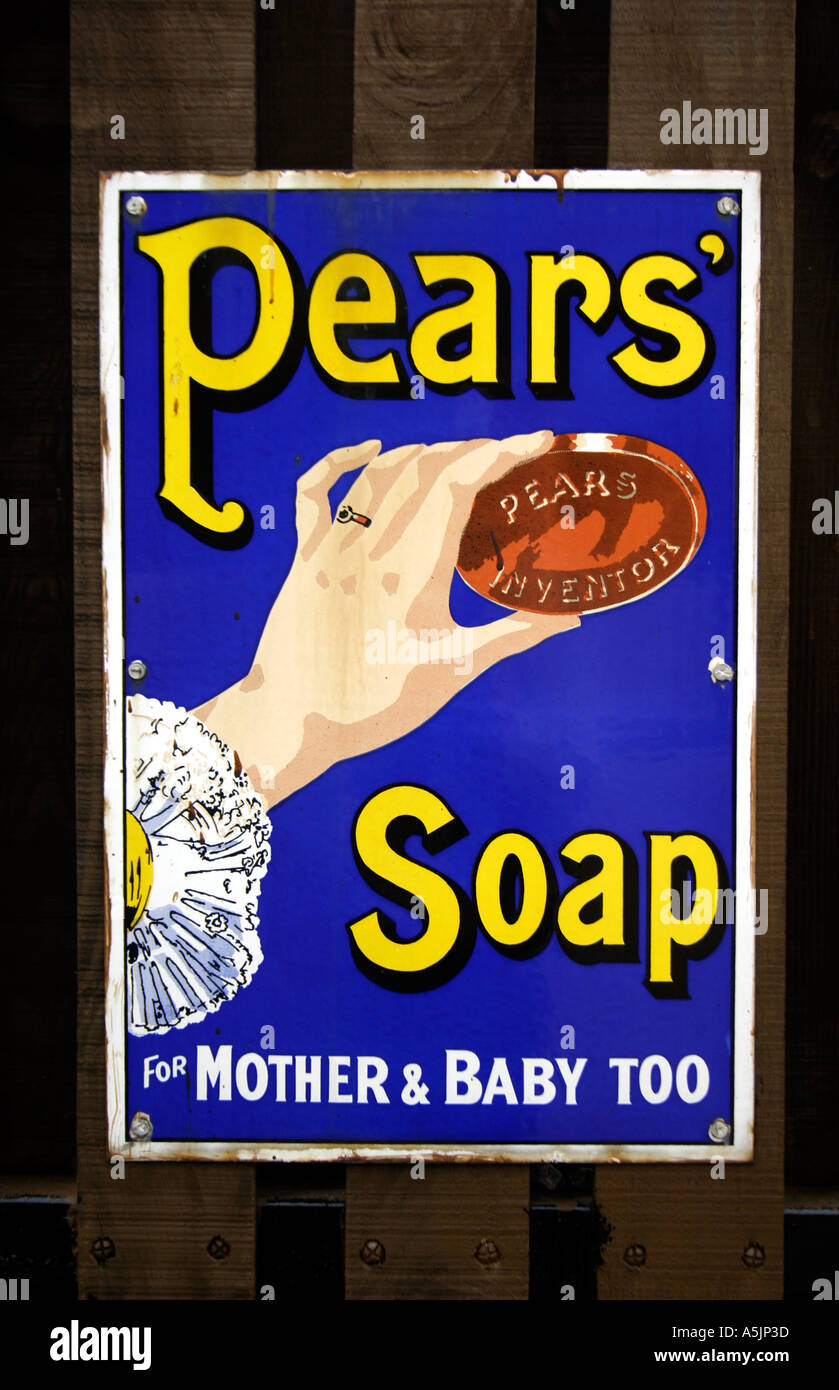 Annuncio retrò per le pere Soap Foto Stock