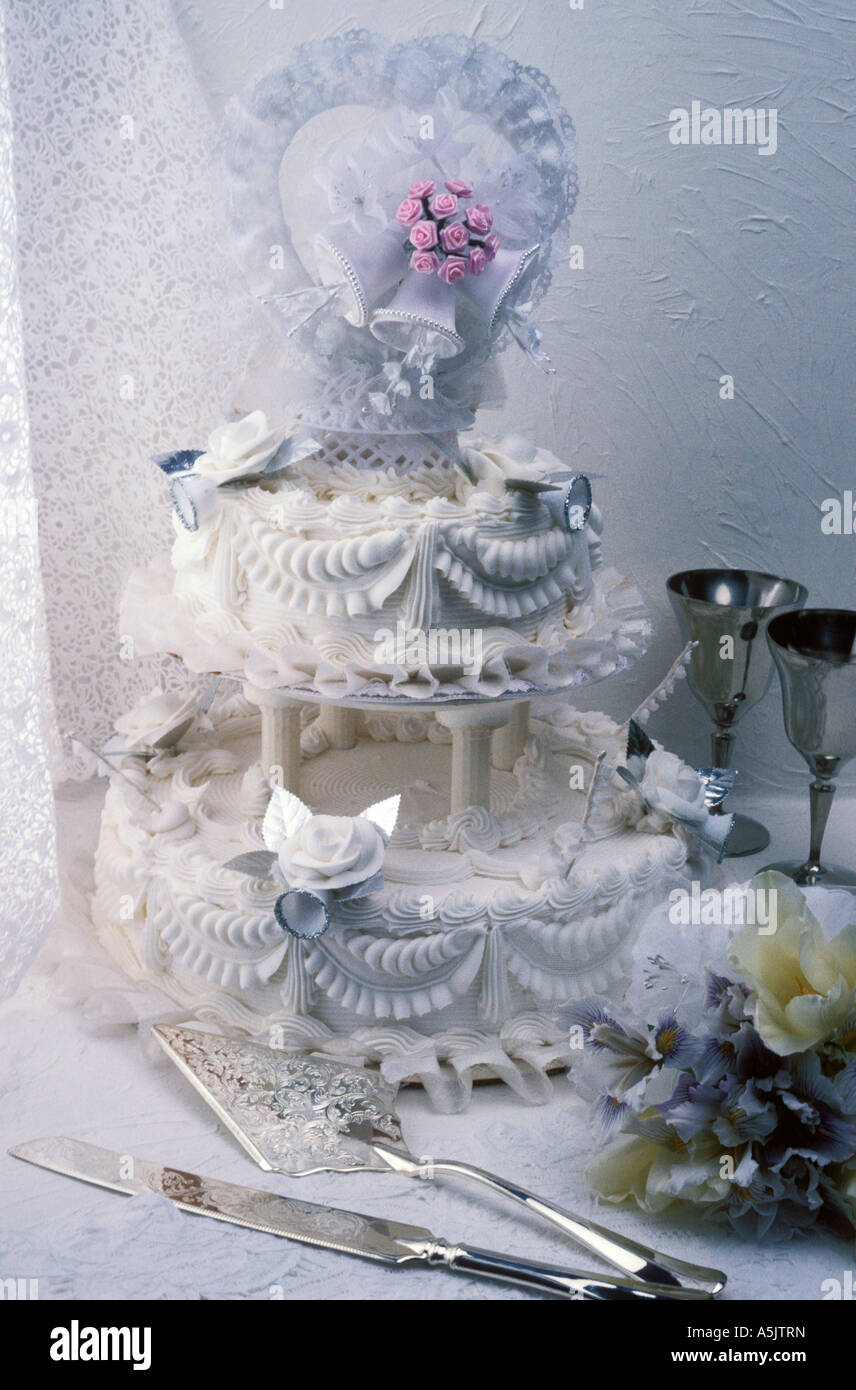 Torta di cerimonia nuziale Foto Stock