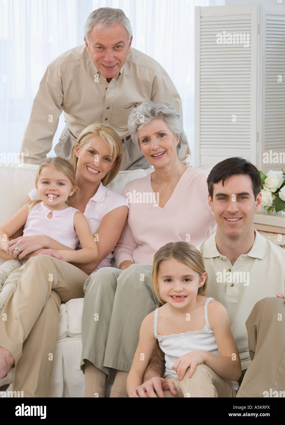 Ritratto di multi famiglia generazionale Foto Stock