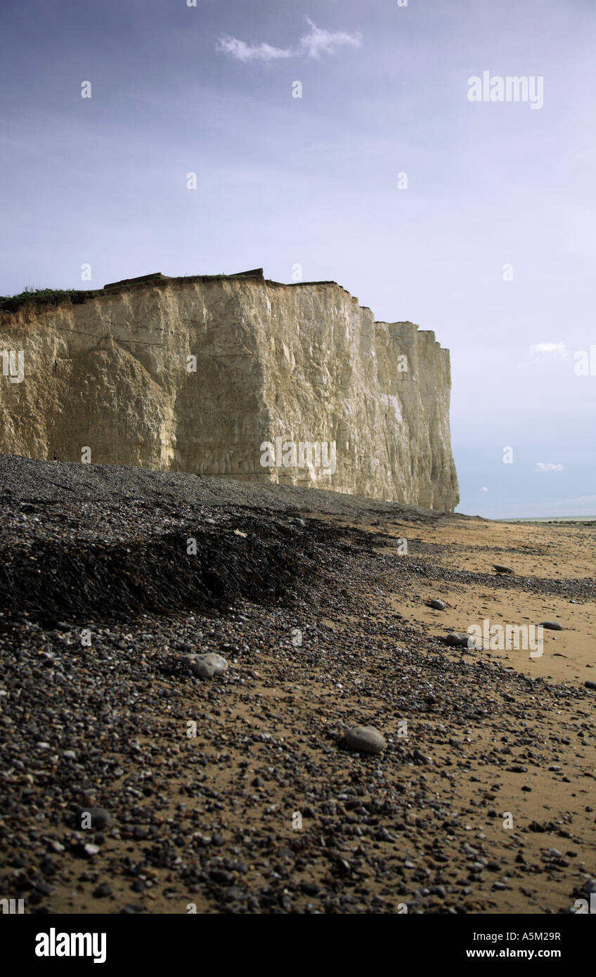Enormi scogliere sulla costa orientale dell'Inghilterra Foto Stock