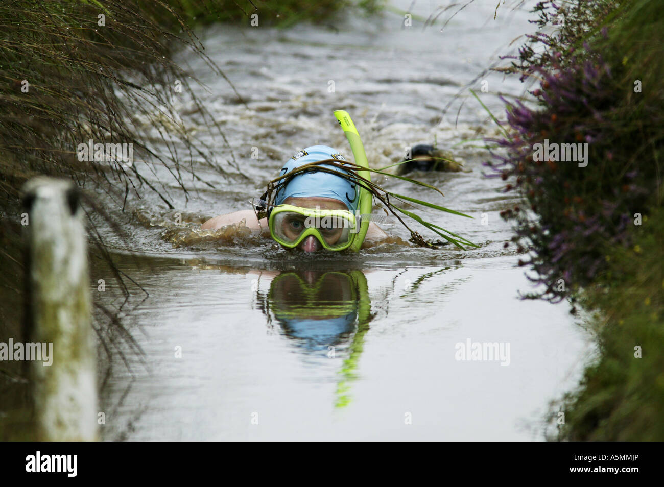 Il mondo Bog Snorkelling Championships 2005 al Waen Ryth torbiera in Galles centrale REGNO UNITO Foto Stock