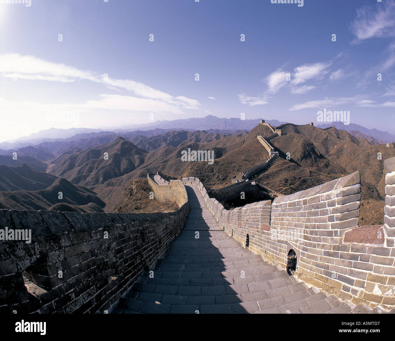 La Grande Muraglia Jinshanling in Cina Foto Stock