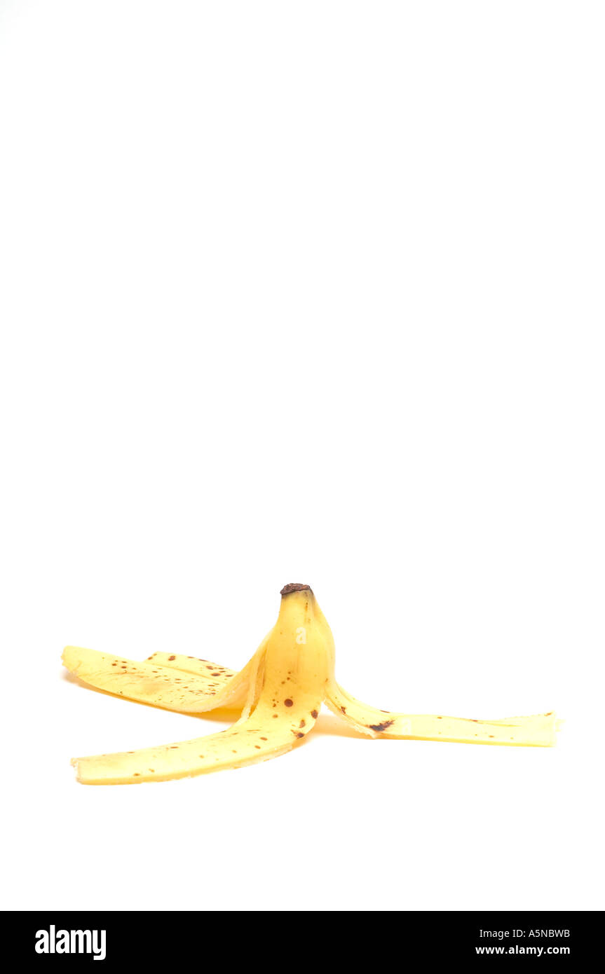 Slittamento, scivolosità, su una banana, pelle, commedia, divertente, cliché, attrito, lubrificazione, skit, punchline, skid, slittamenti, Foto Stock