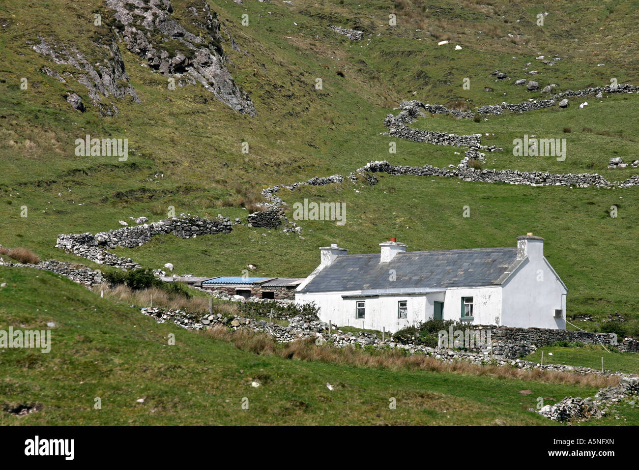 Isolamento Crofters piccolo Cottage Foto Stock