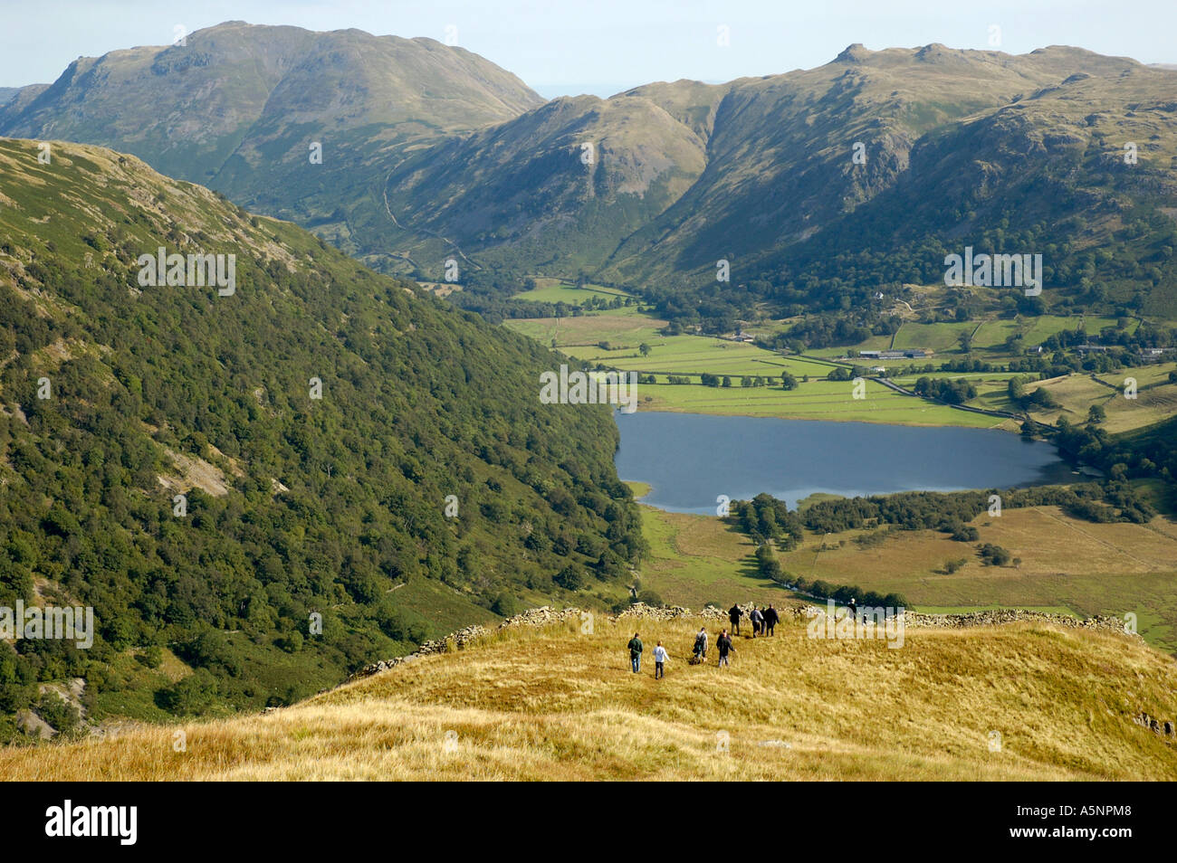 Vista nord ai fratelli acqua da alta Hartsop Dodd Lake District Inghilterra Foto Stock