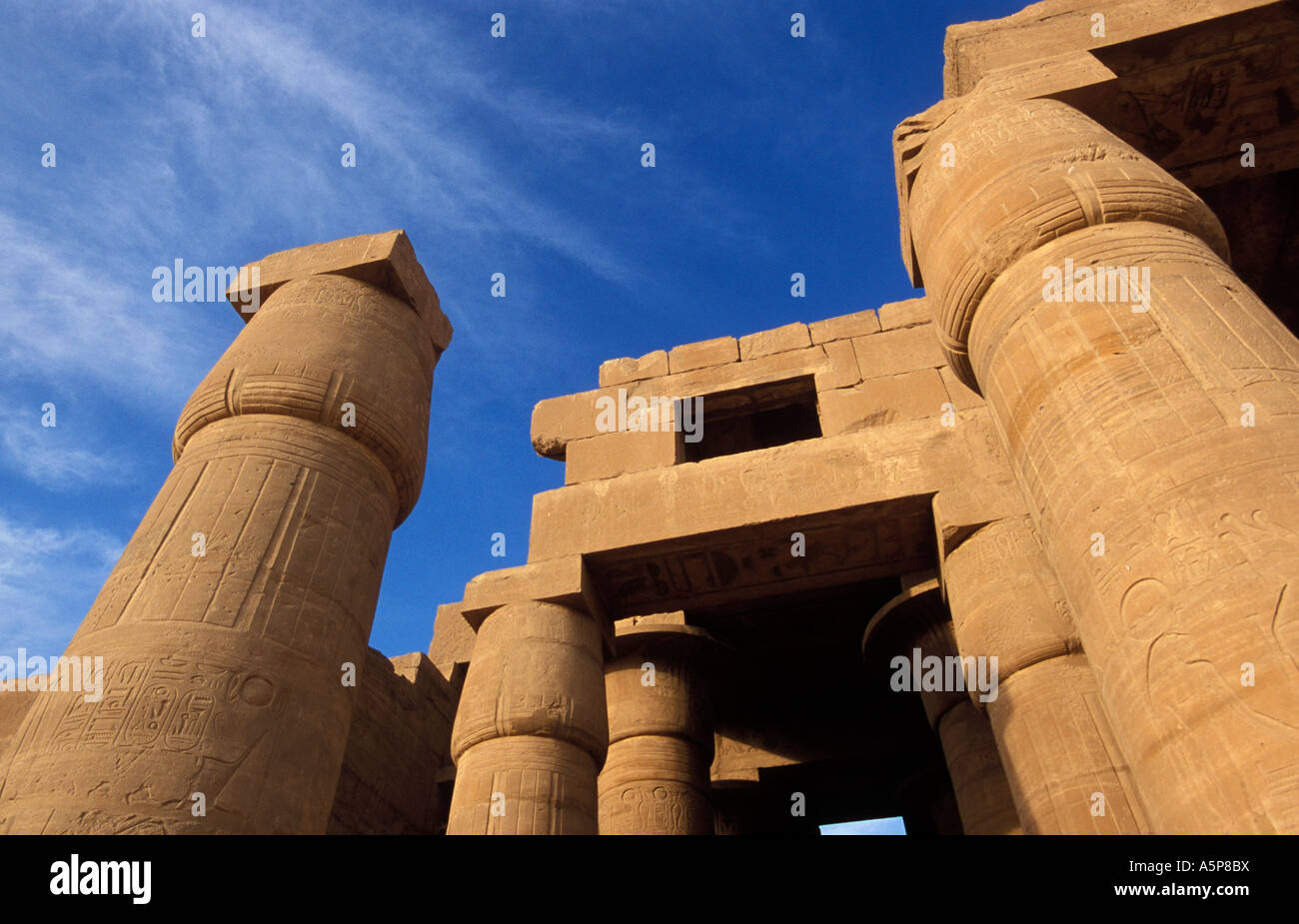 Il Ramesseum, tempio di Ramses II, grande hypostyle hall, Antica Tebe, Luxor, Egitto Foto Stock