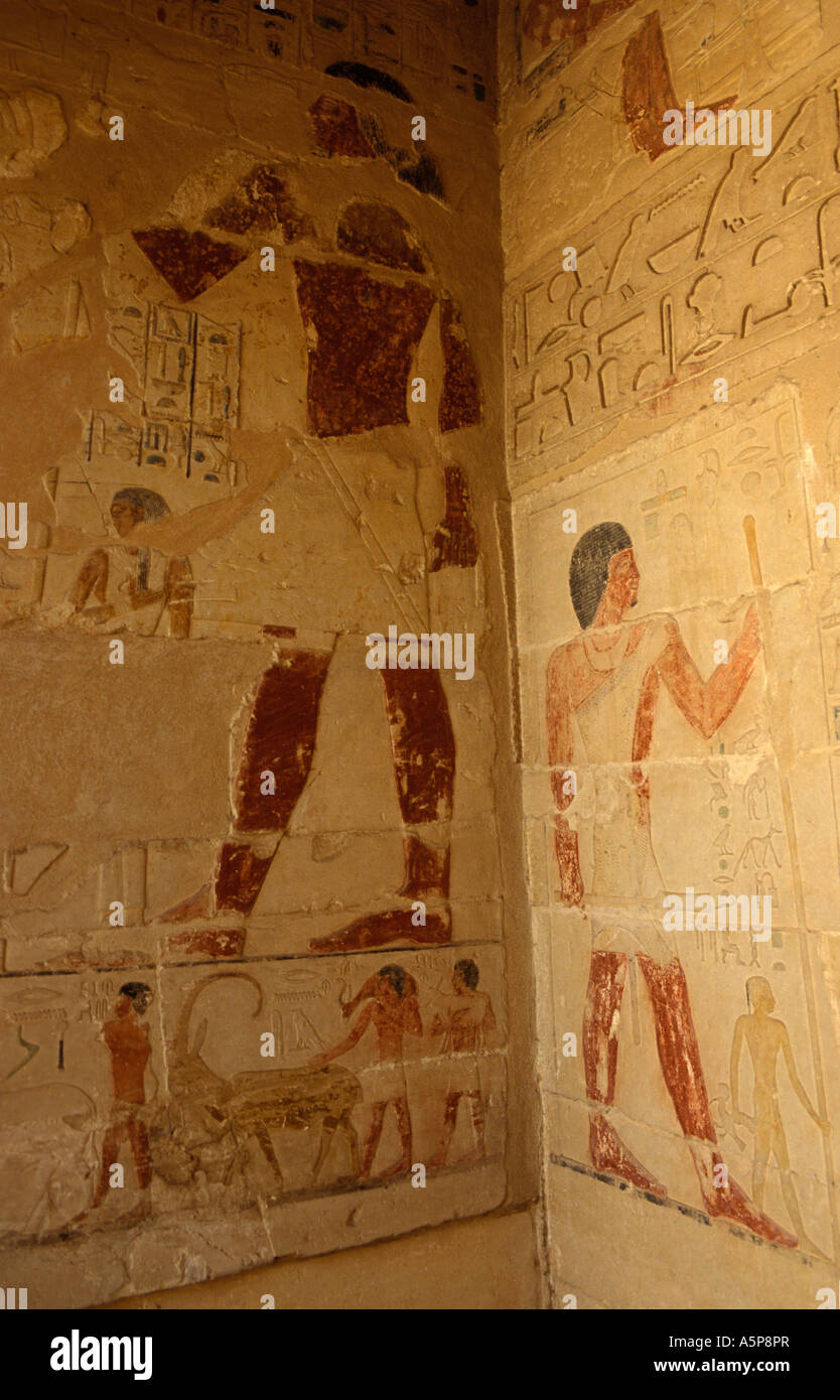 La mastaba di Niankhkhnum e Khnumhoteb tomba, Saqqara, Egitto Foto Stock