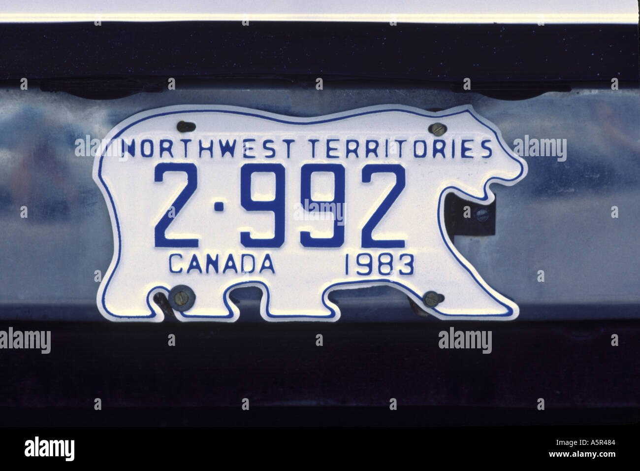 Canada Northwest Territories orso polare automobile automobile targa JMH 19830240 Foto Stock