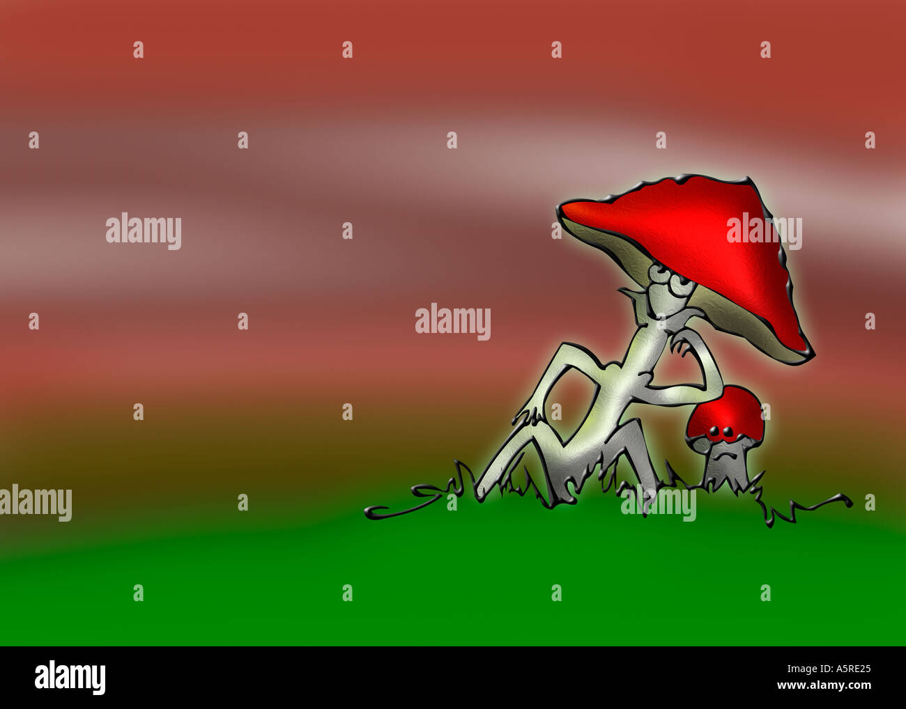 Divertente immagine toadstool Foto Stock