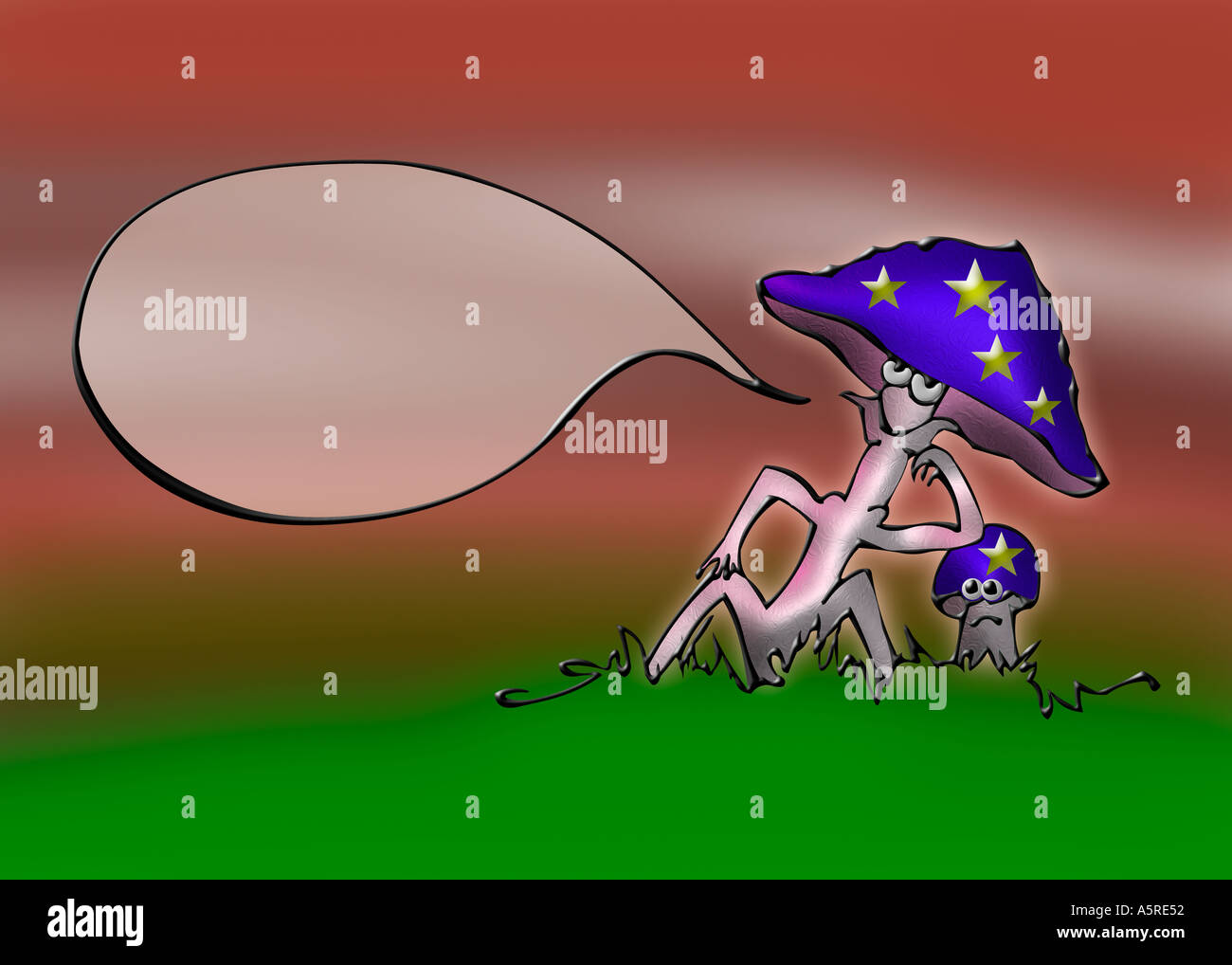 Divertente immagine toadstool Foto Stock