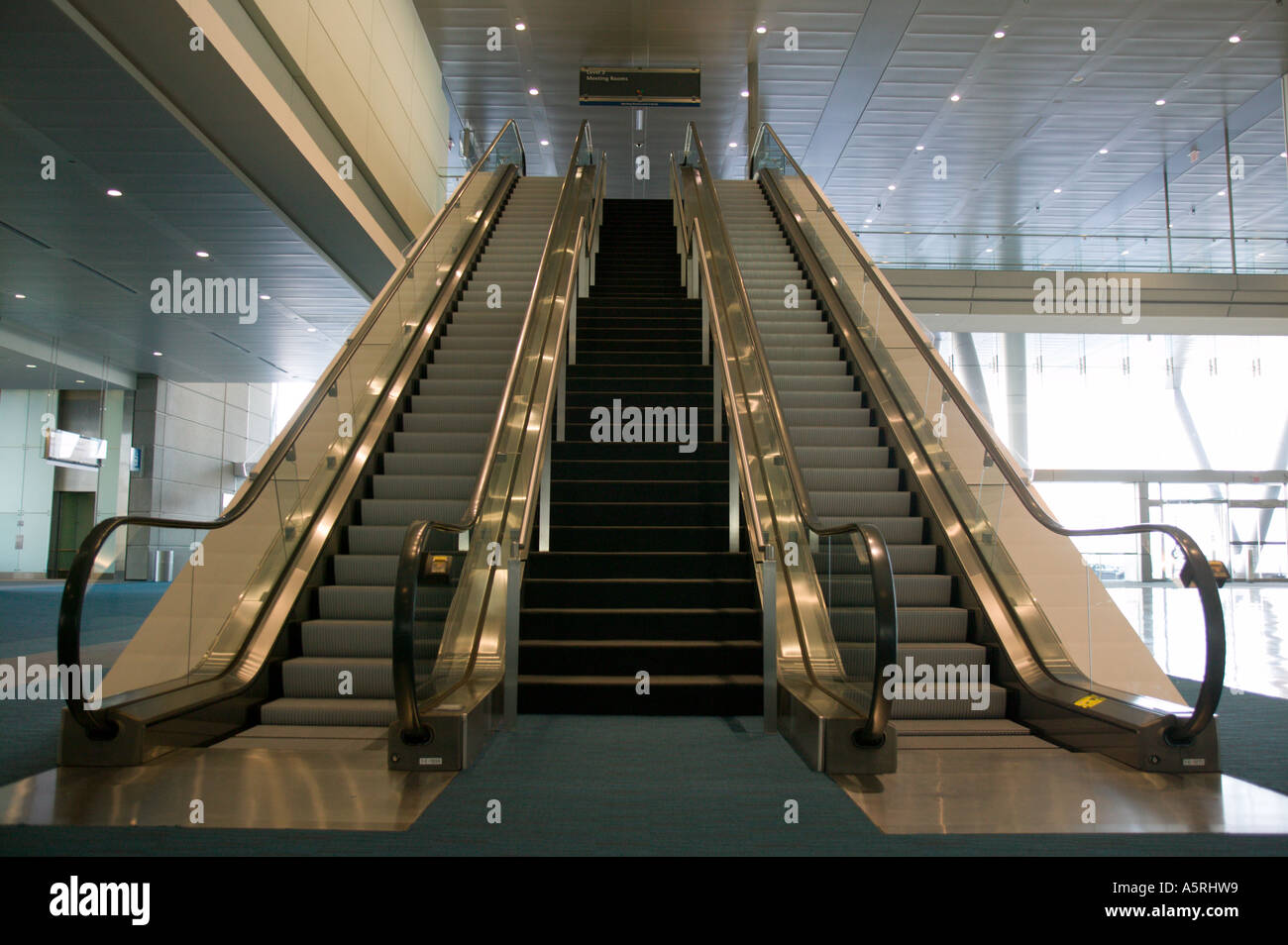 Scale mobili al Convention Center Boston Massachusetts Foto Stock