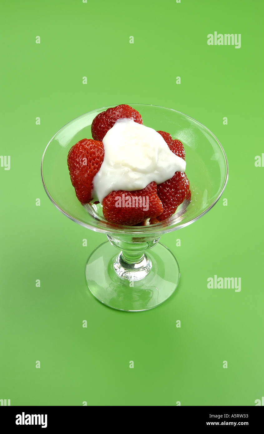 Fragole e yogurt Foto Stock