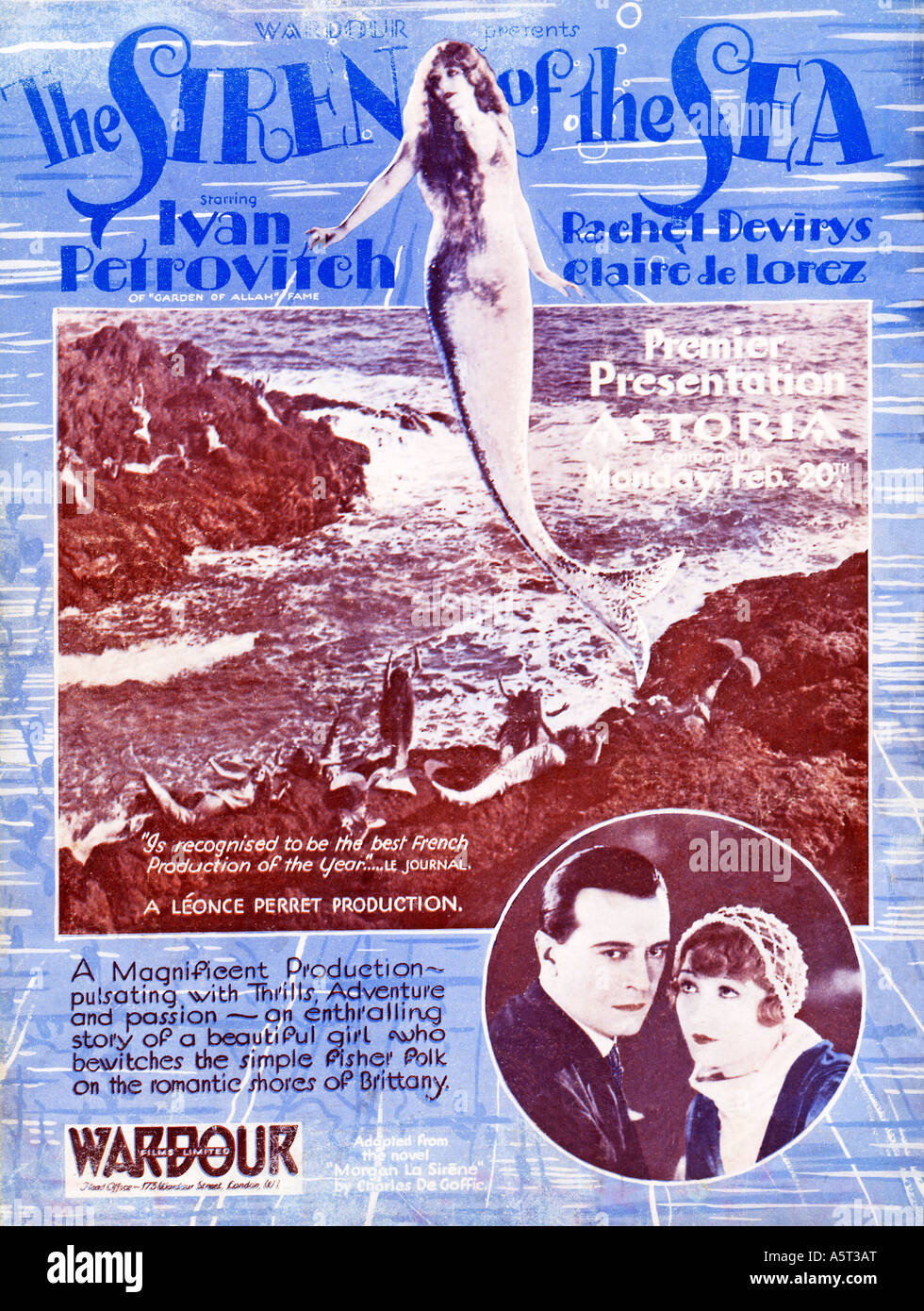 La sirena del mare 1928 muto francese Morgane originariamente la Sirene o Morgane l'incantatrice Foto Stock