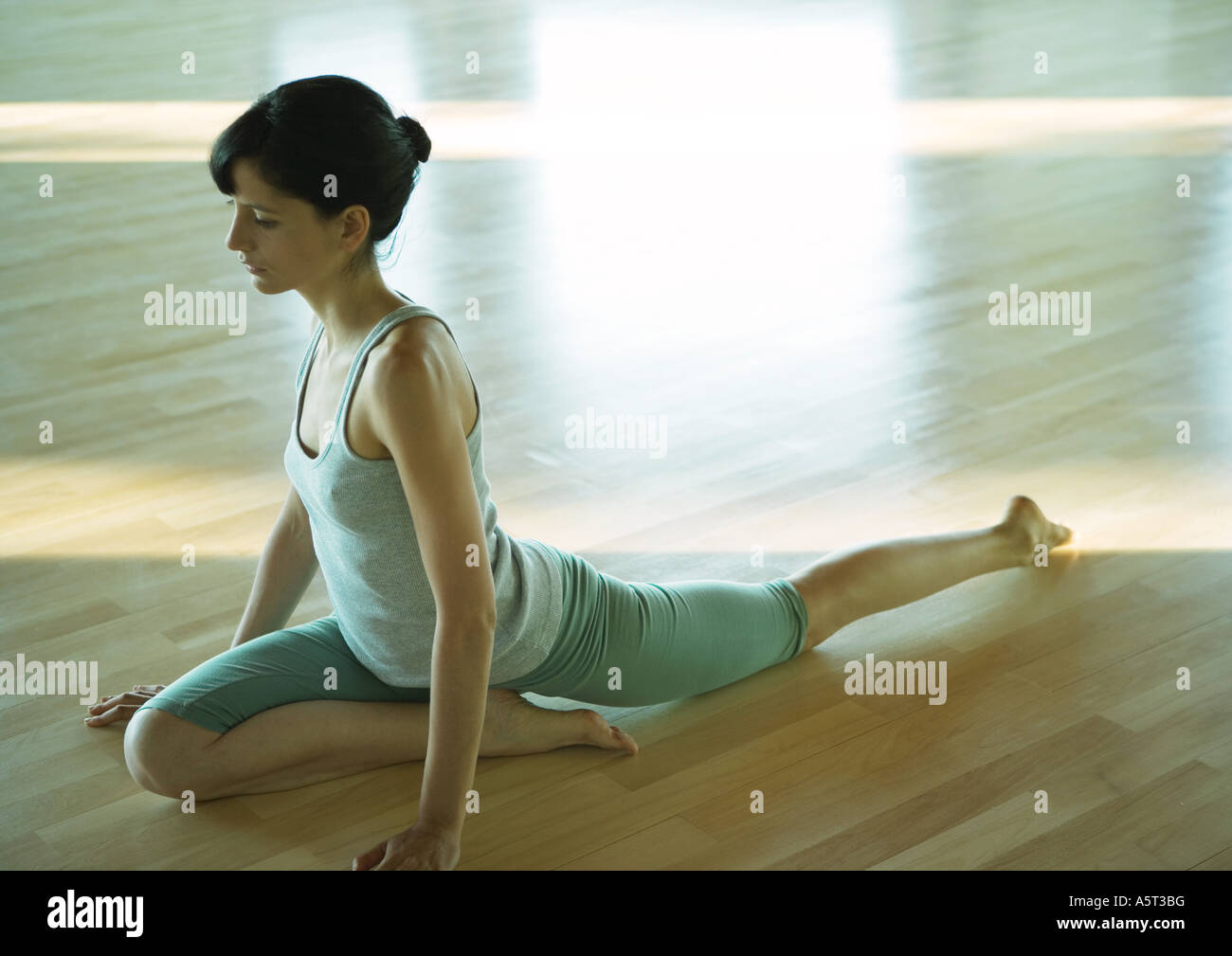 Lezione di yoga, Foto Stock