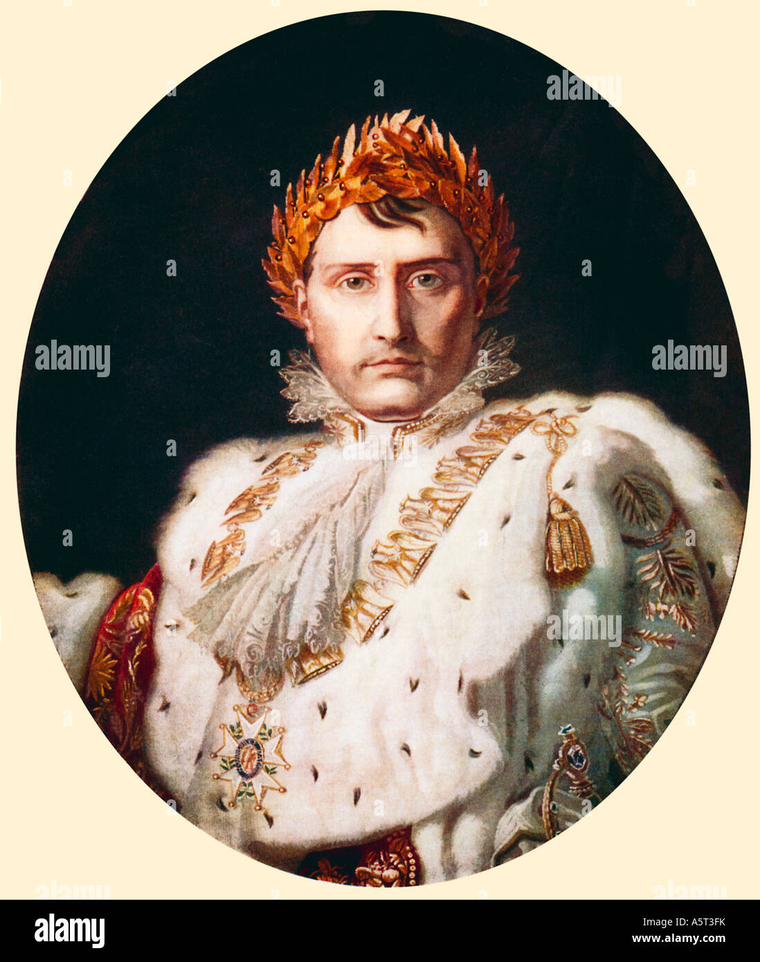 Napoleone nella sua incoronazione accappatoi dopo la foto dal Barone Gerard eseguito in Gobelius arazzo su ordine dell'Imperatore Foto Stock