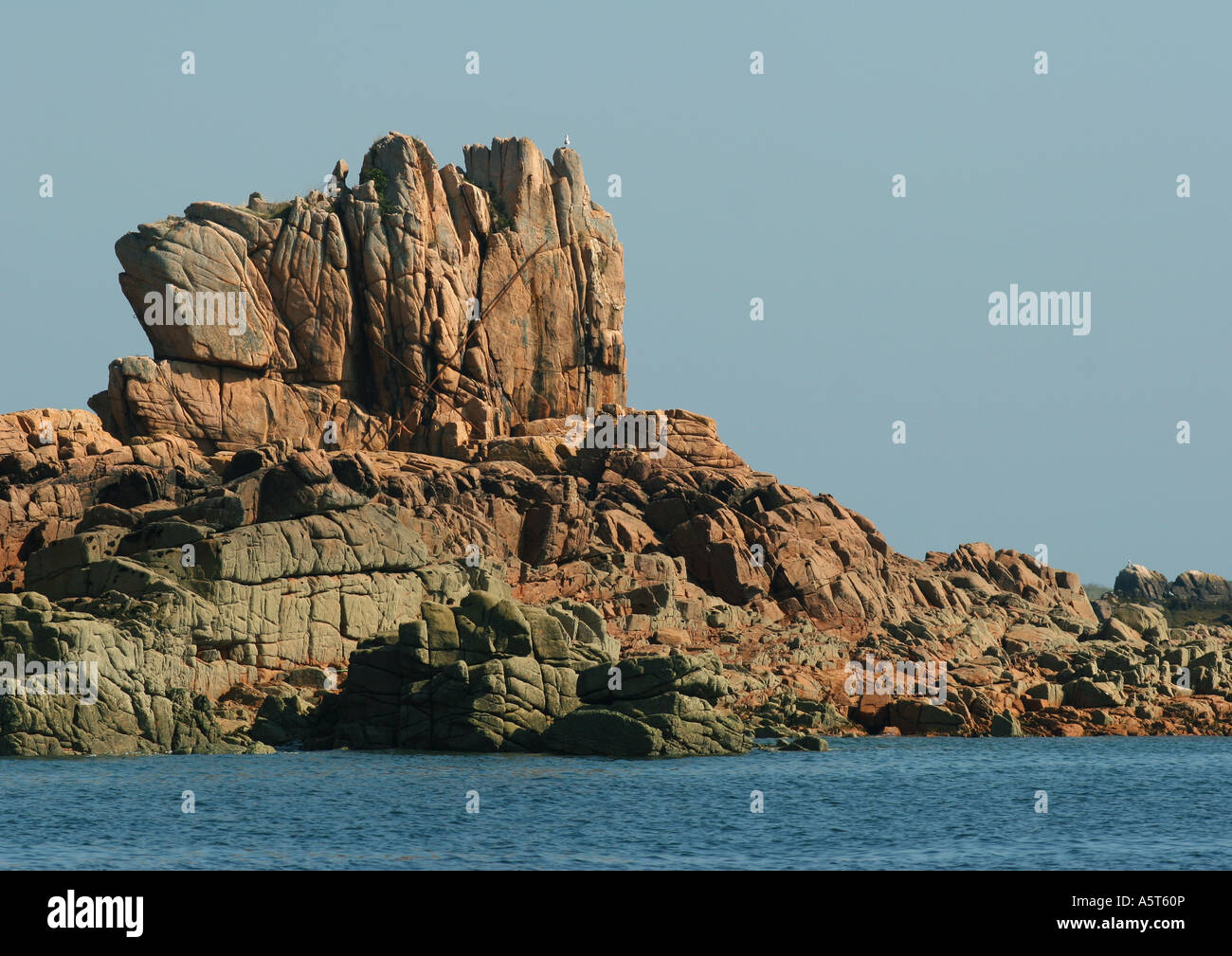 Ile de Brehat, Bretagna, Francia, le formazioni rocciose costiere Foto Stock