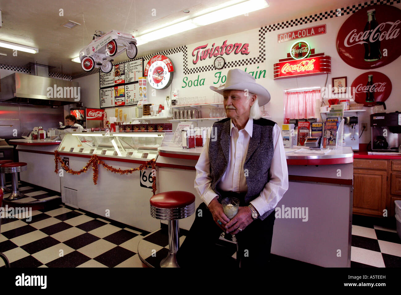 Noi WILLIAMS ritorcitoi una cena in stile anni cinquanta lungo la famosa Route 66 FOTO GERRIT DE HEUS Foto Stock