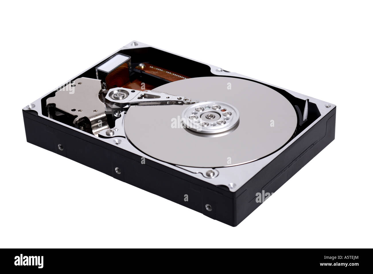 Unità disco rigido del computer Memory ritagliata su sfondo bianco Foto Stock