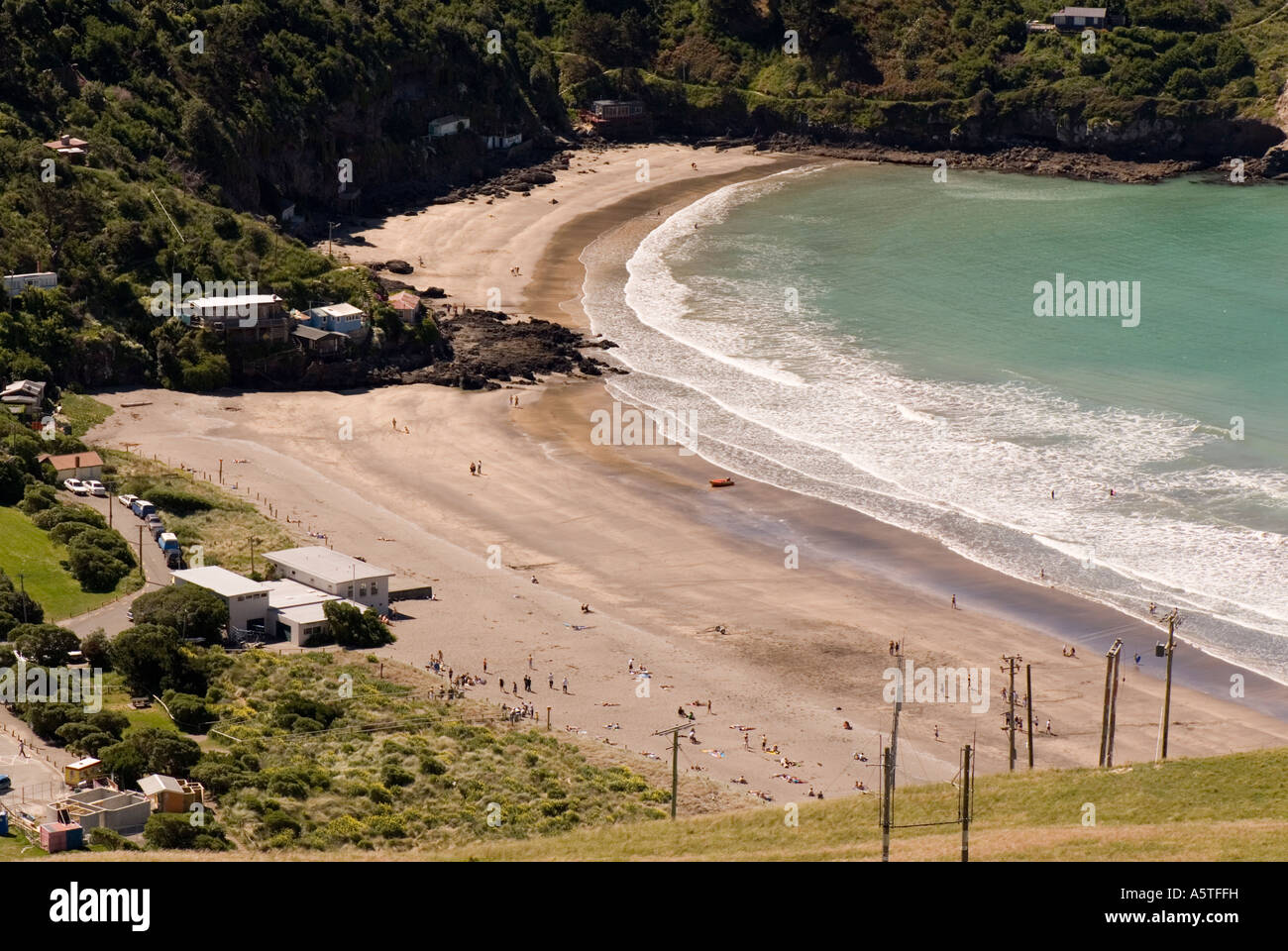 Taylors errore spiaggia vicino a Christchurch Nuova Zelanda. Foto Stock