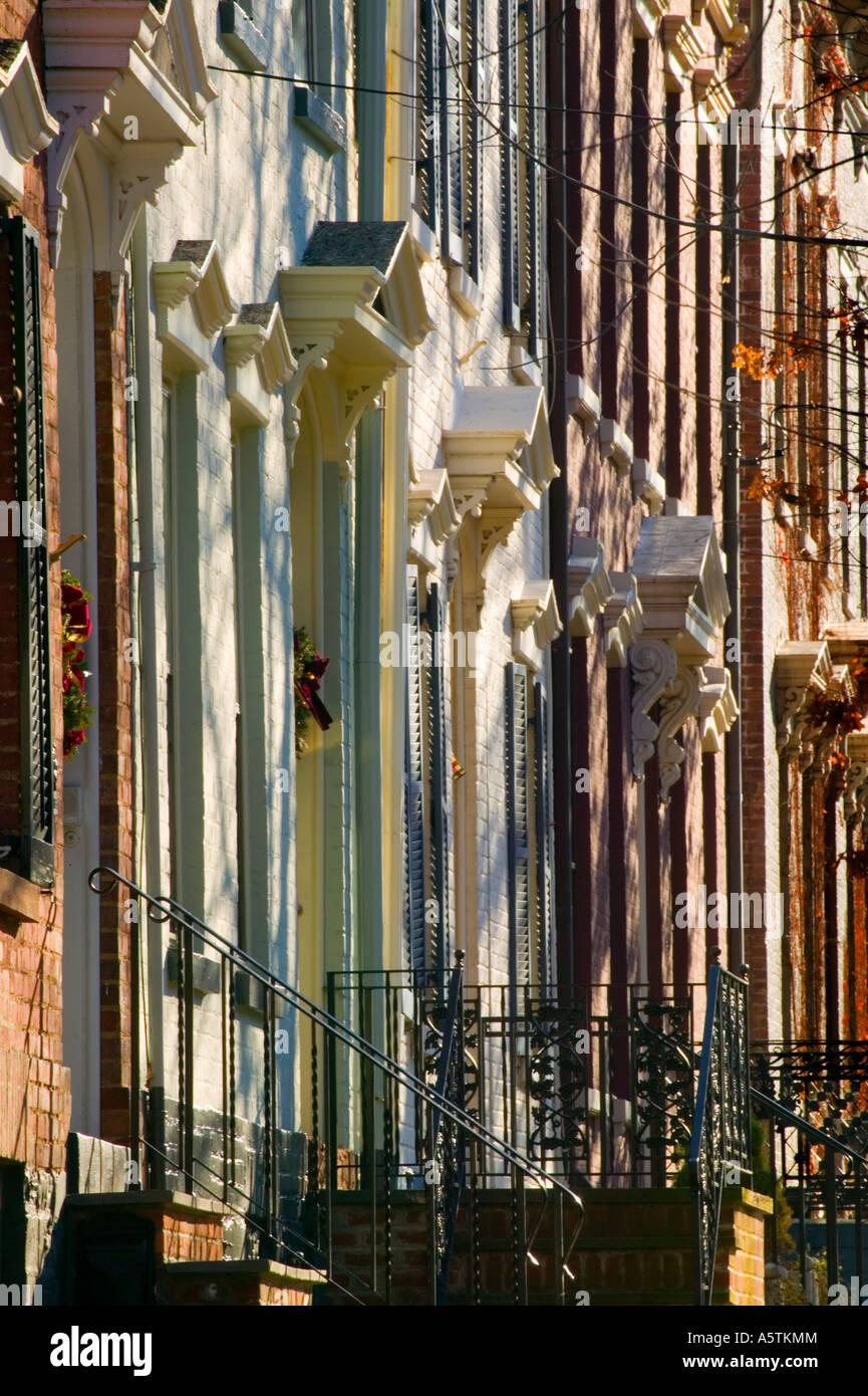 Affascinante e storico facciate architettoniche Stockade District Schenectady New York Foto Stock