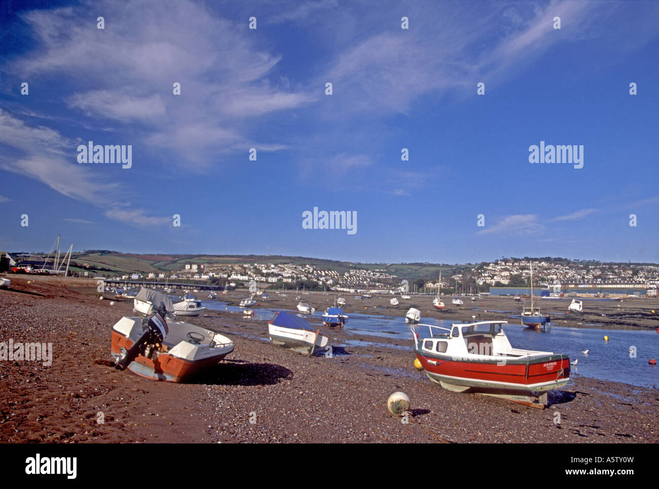 Shaldon, Fiume Teign South Devon. XPL 5017-468 Foto Stock