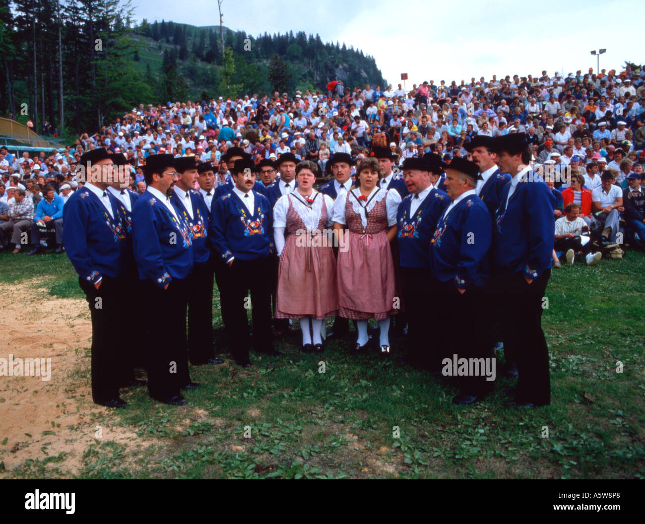 Swiss folk CORO ALPINO, Foto Stock