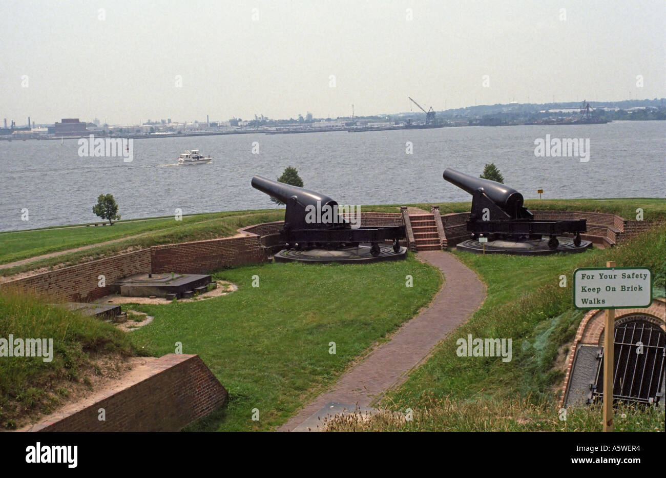 I cannoni a Fort McHenry Foto Stock
