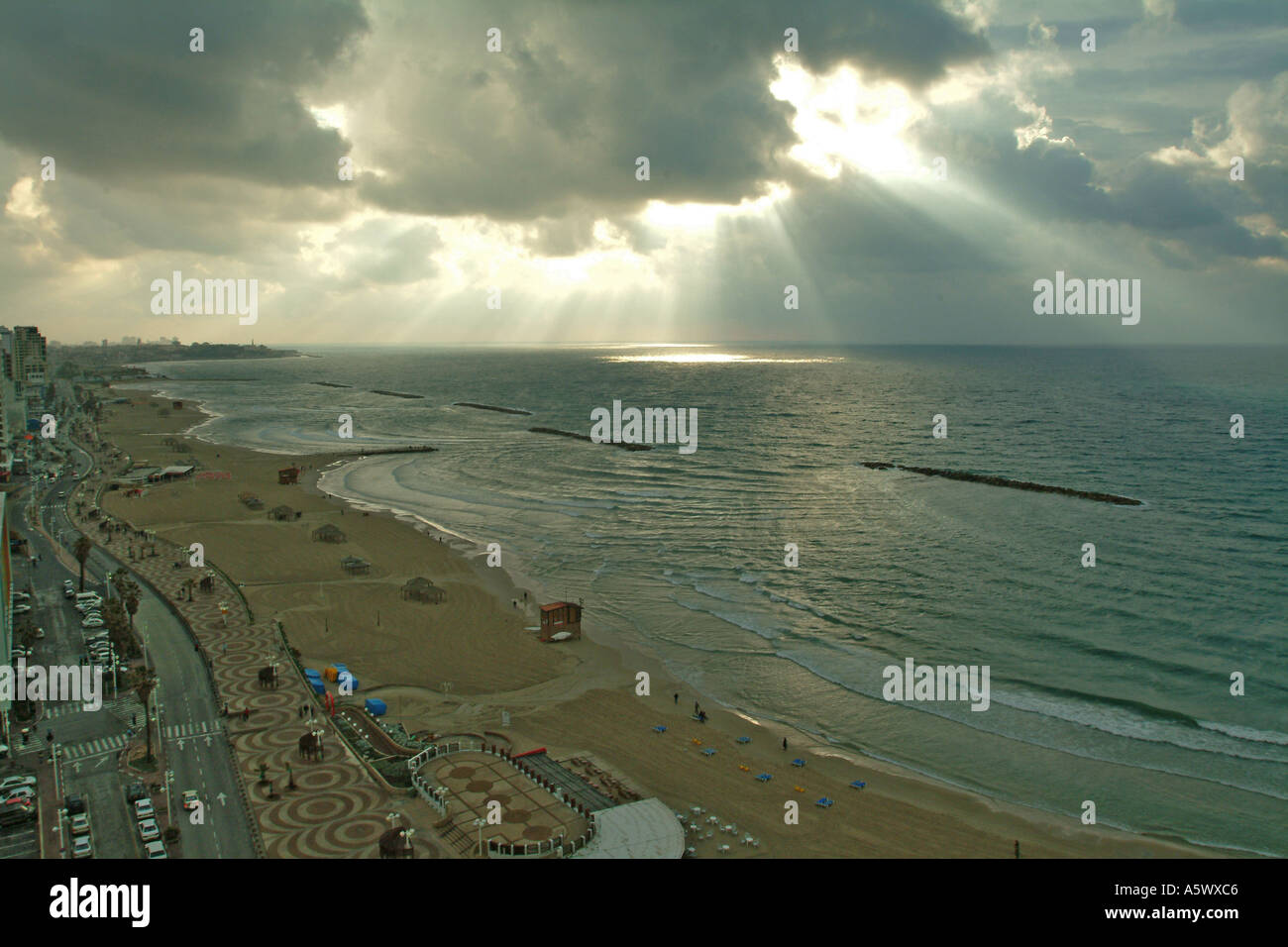 Tel Aviv Beach Israele Foto Stock