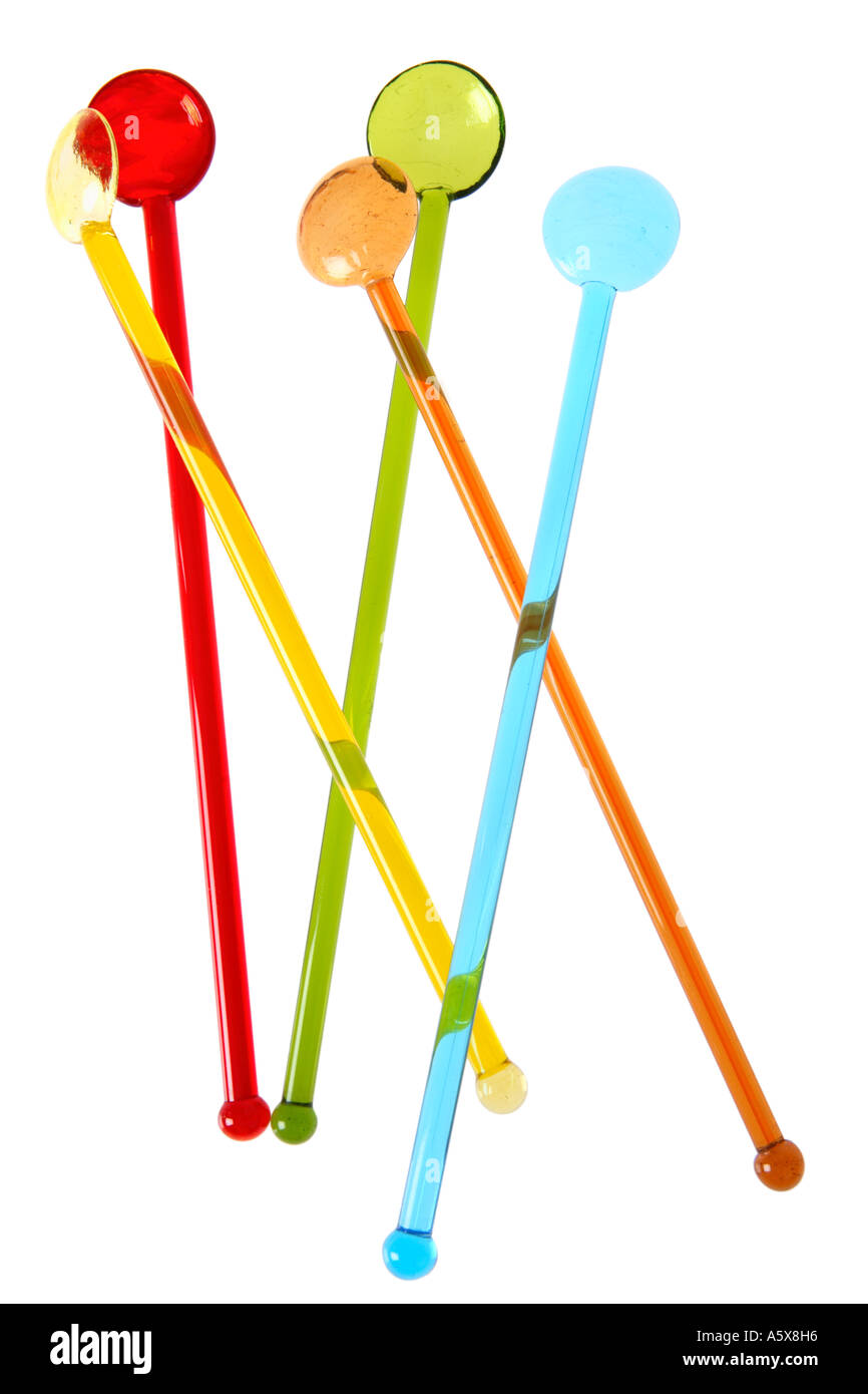 Colorato swizzle sticks Foto Stock