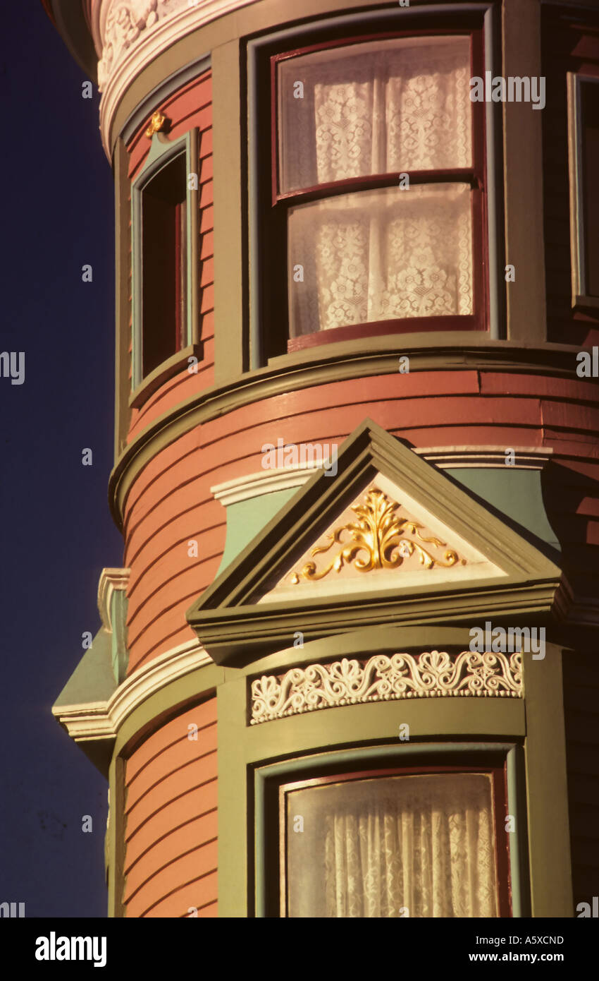 California San Francisco edificio vittoriano finestra esterna deatil Foto Stock
