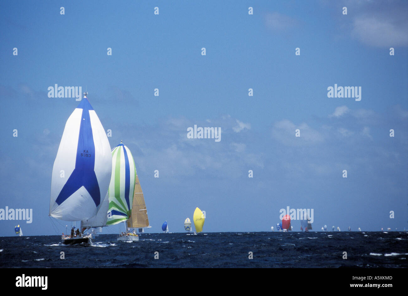Yachts racing in Antigua Racing Week Antigua West Indies Foto Stock