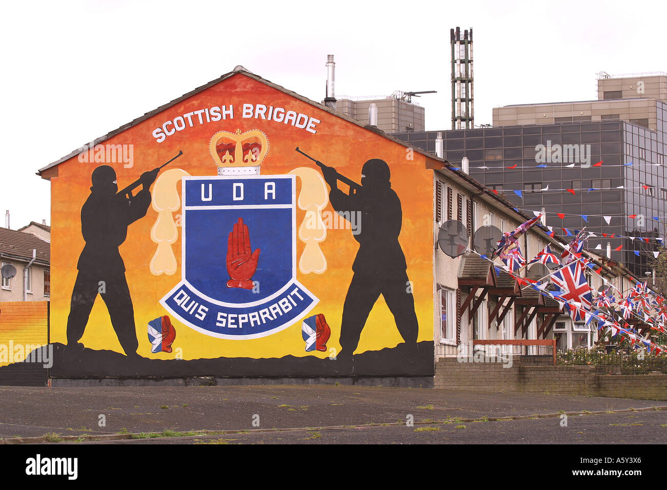 UDA murale di lealisti di Belfast Foto Stock