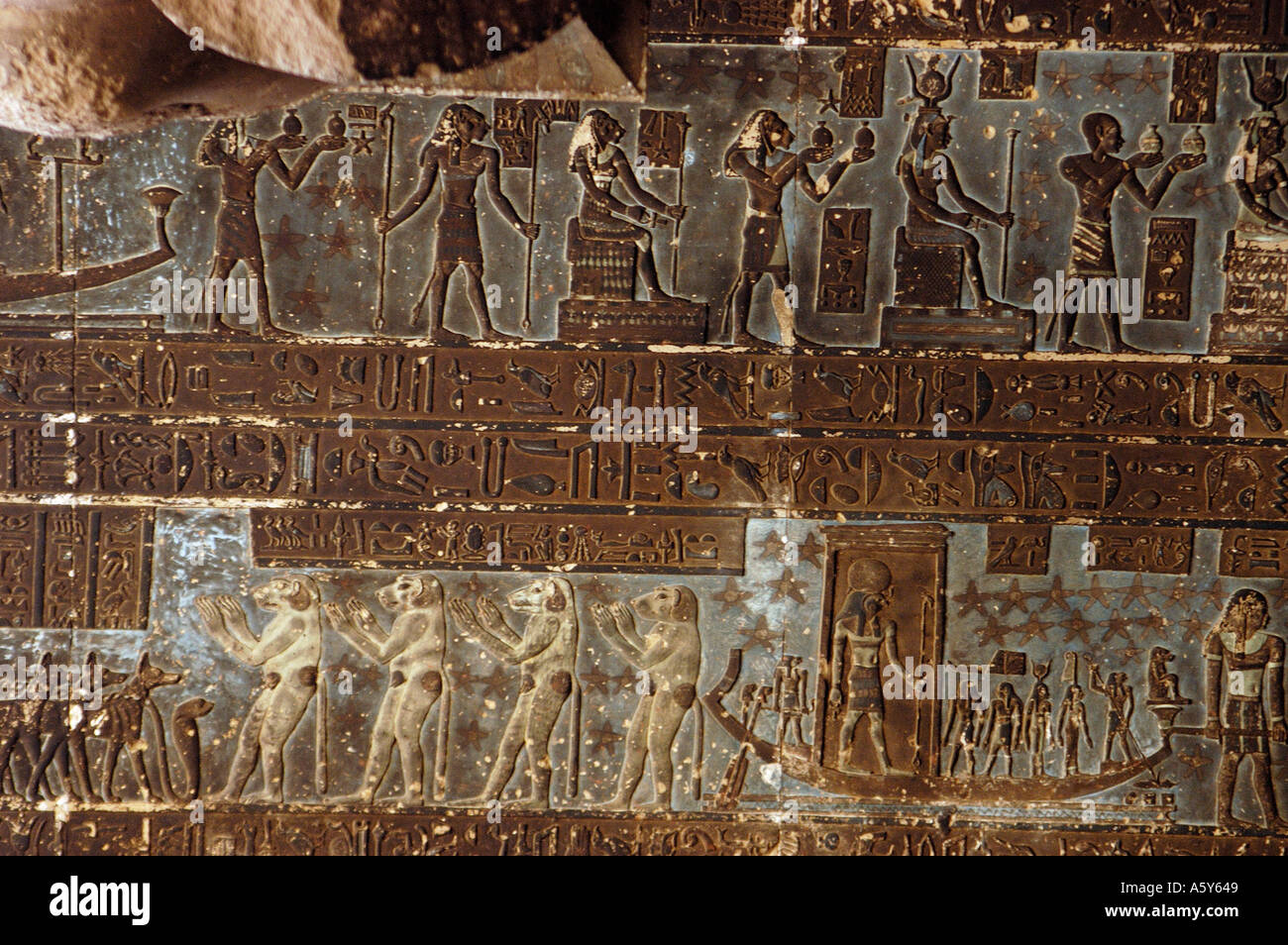 Egitto tempio di Hathor a Denderah Foto Stock