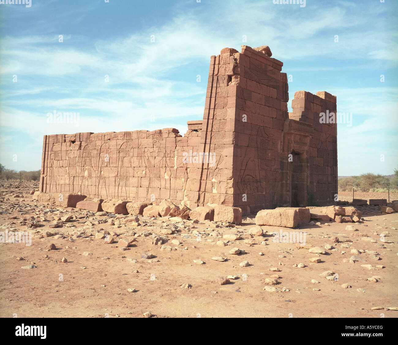 Il leone tempio di Naga, Sudan Foto Stock