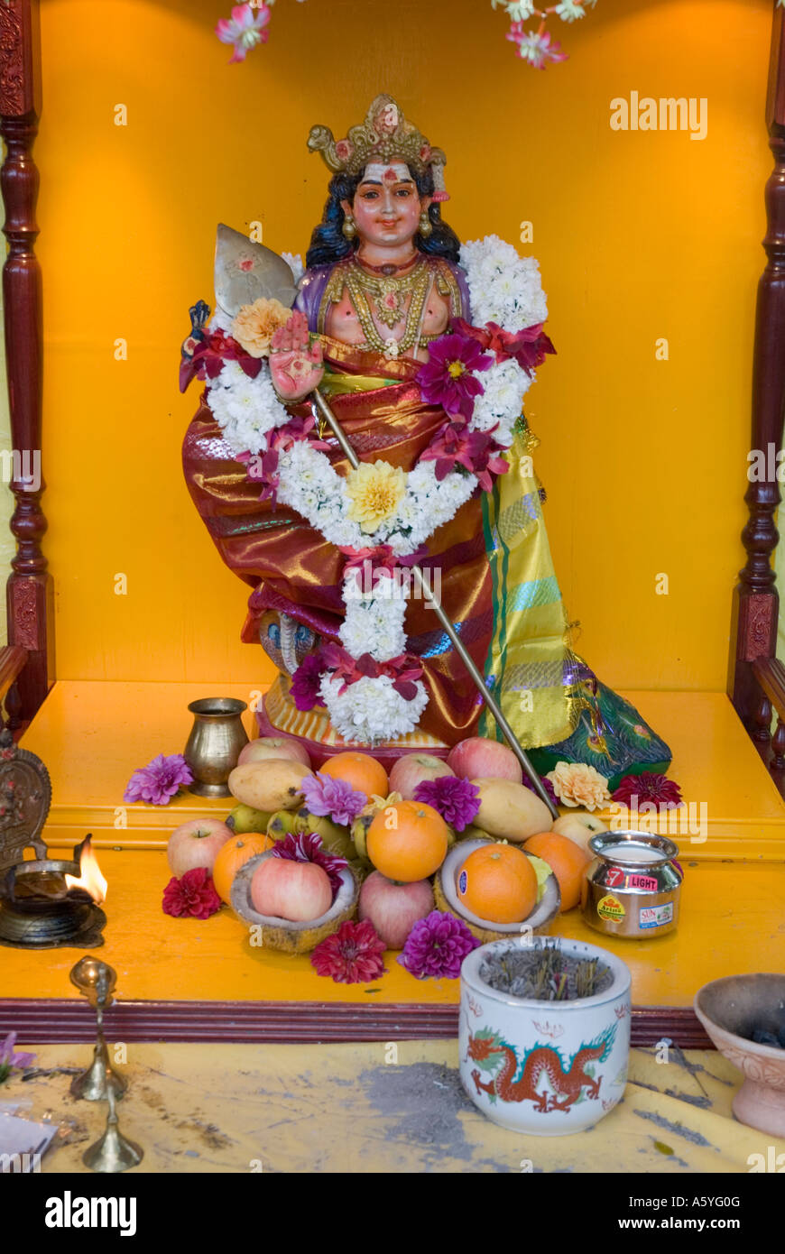 Santuari a Lord Murugan Indian god of war patrono del Tamil e oggetto del festival di Thaipusam in Georgetown Penang Foto Stock